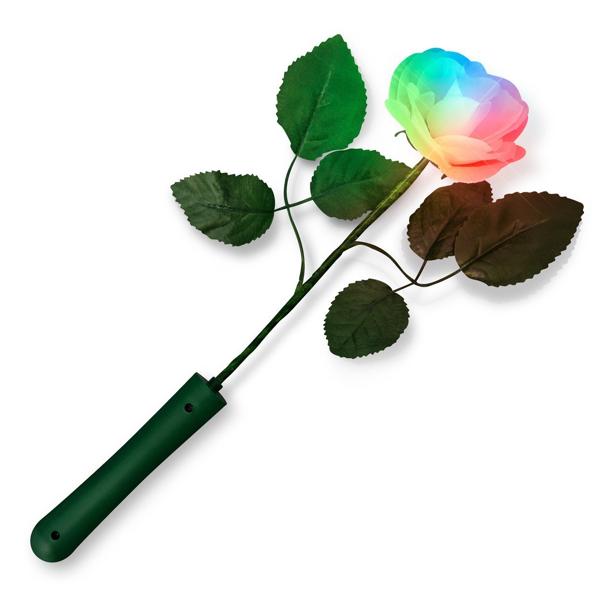 Multicolor LED Light Up Rose with White Petals - Perfect for Romantic Gifts, Home Decor, and Special Occasions
