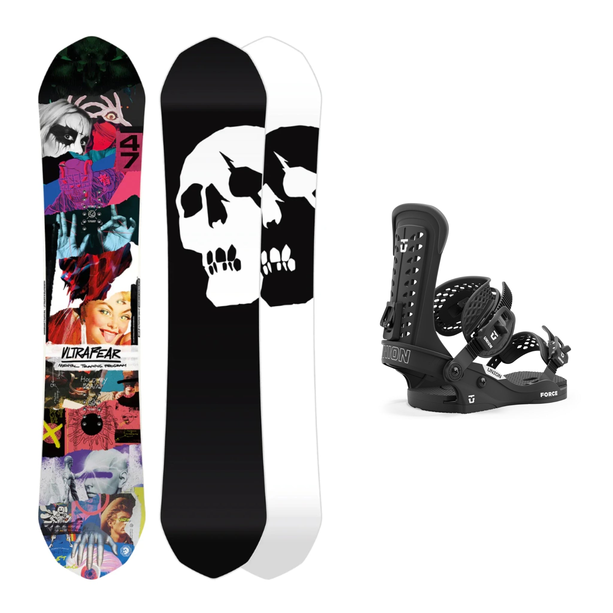 CAPiTA Ultrafear Snowboard with Union Force Classic Bindings 2025 - All-Mountain Freestyle Snowboard for Men & Women | Perfect for Park, Powder & Backcountry Riding