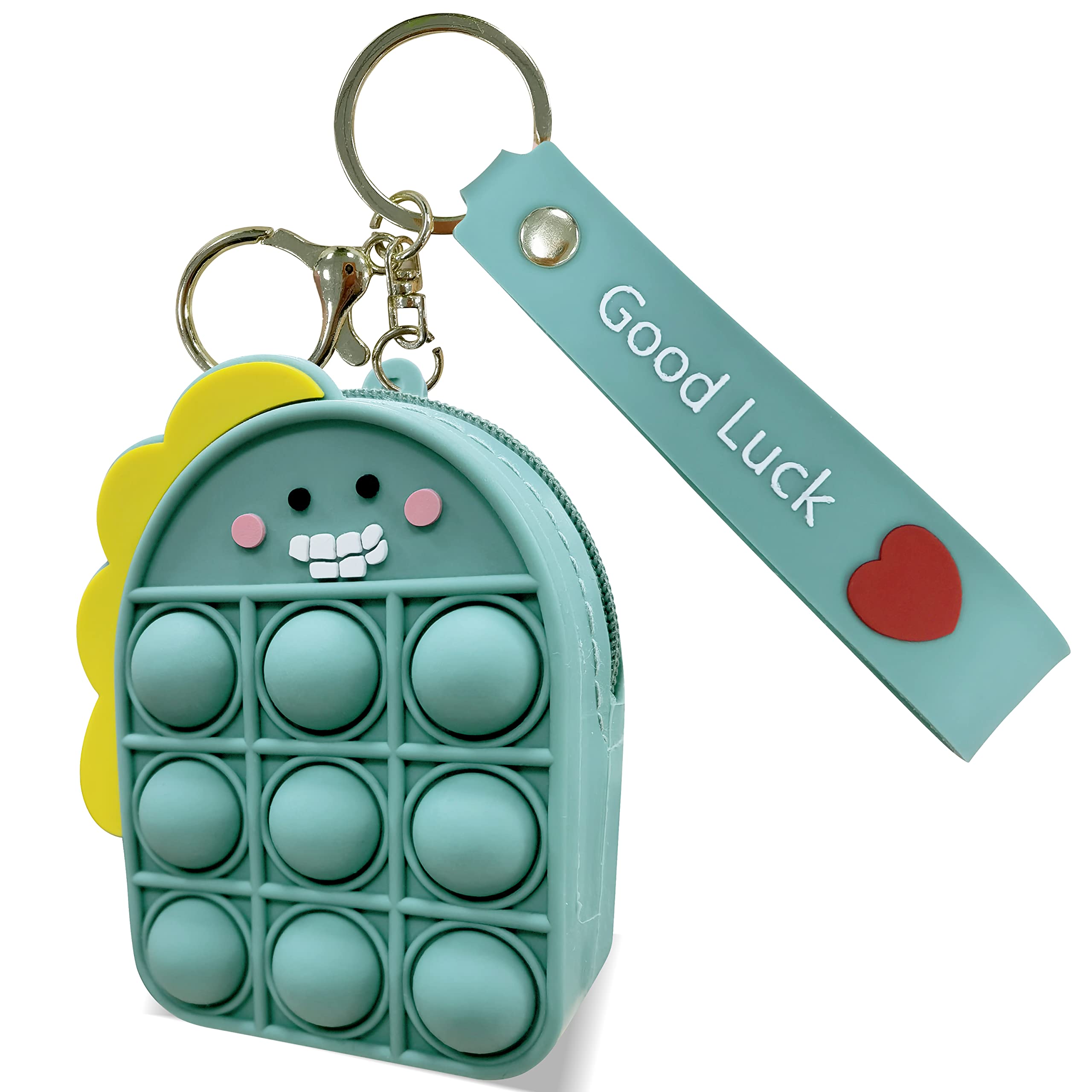 HooYiiok Mini Pop Purse for Girls - Cute Push Pop Fidget Toy Keychain Coin Purse, Dinosaur Design - Easter Gifts for Kids, Birthday Party Favors, Stress Relief Sensory Toy for School, Travel & Daily Use