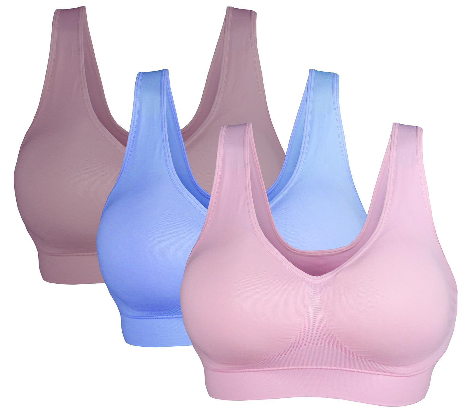 Seamless Sports Bras for Women - Yoga, Running & Workout with Removable Pads - Low Impact Activewear
