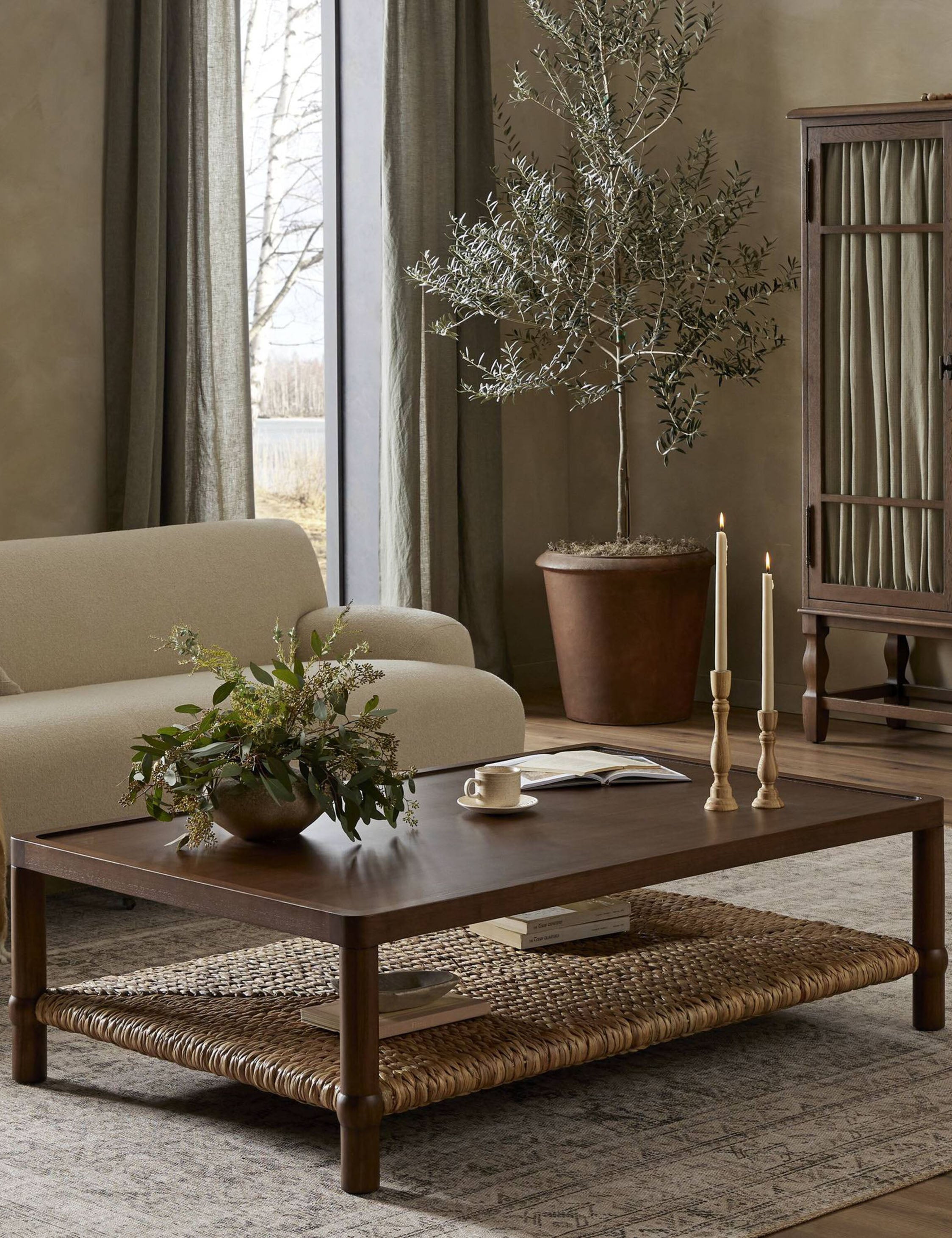 Gabriella Coffee Table by Amber Lewis x Four Hands - Modern Mid-Century Wooden Living Room Table for Home Decor & Entertaining