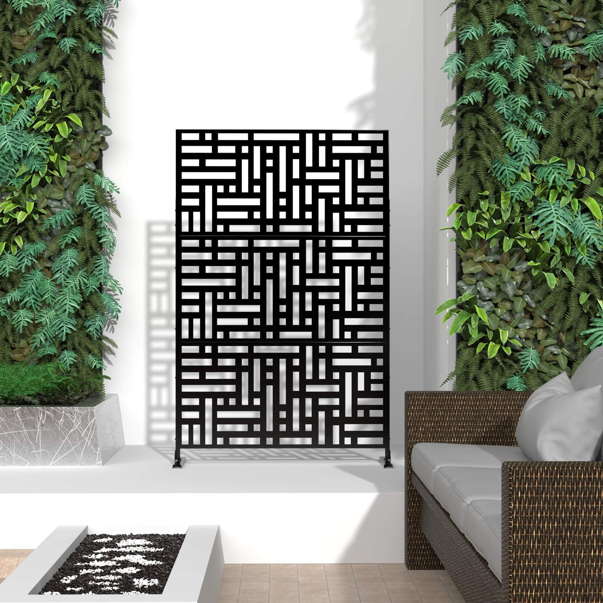 Freestanding Outdoor Privacy Screen Set with Stand - Decorative Room Divider for Patio, Balcony, Pool & Indoor Use | Perfect for Backyard, Garden & Home Decor