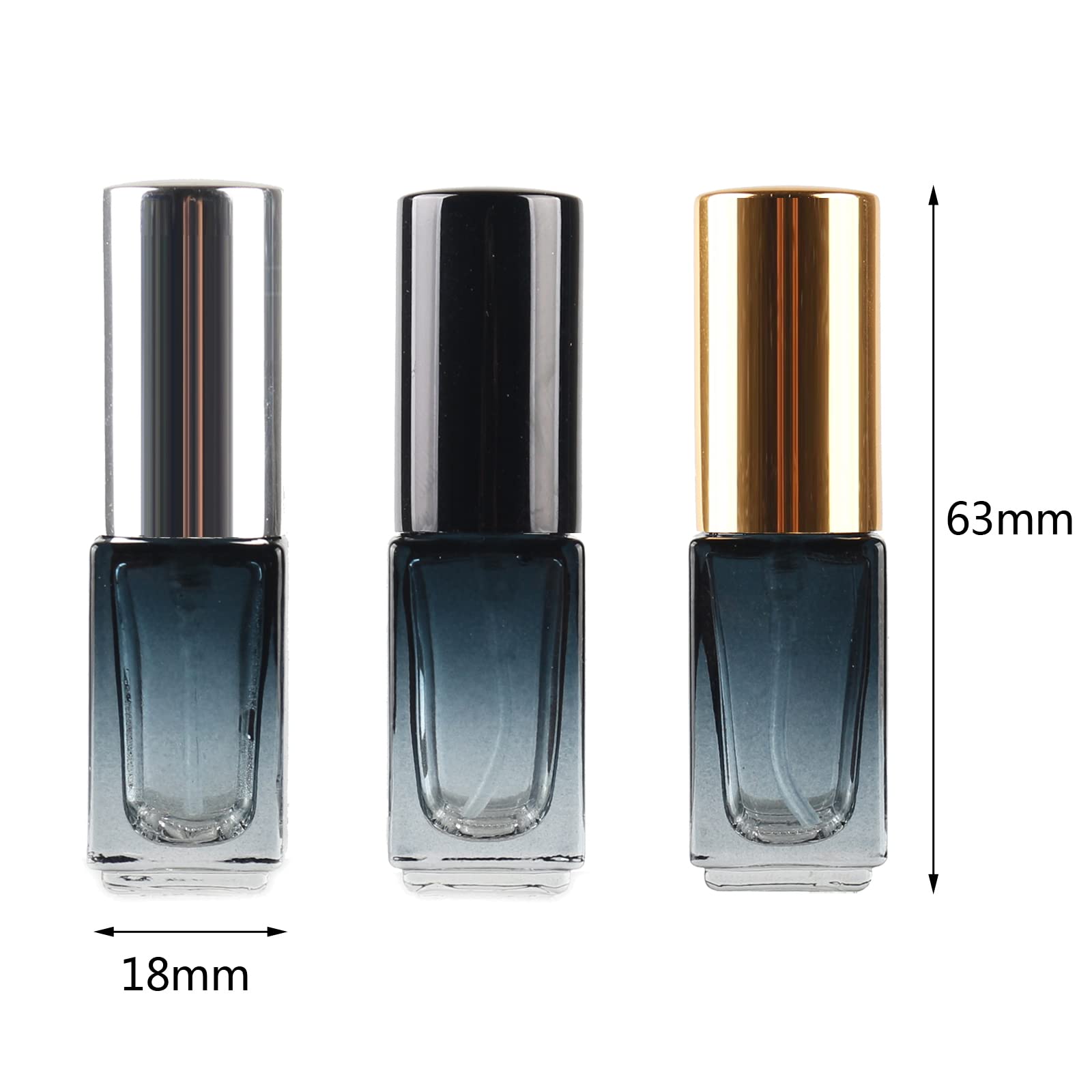 LusDoly 4ml Gradient Green Glass Perfume Atomizer Bottle - Pack of 4 Refillable Travel Spray Bottles with Fine Mist Black Sprayer | Perfect for Fragrance Samples, Travel Essentials & DIY Perfume Mixing