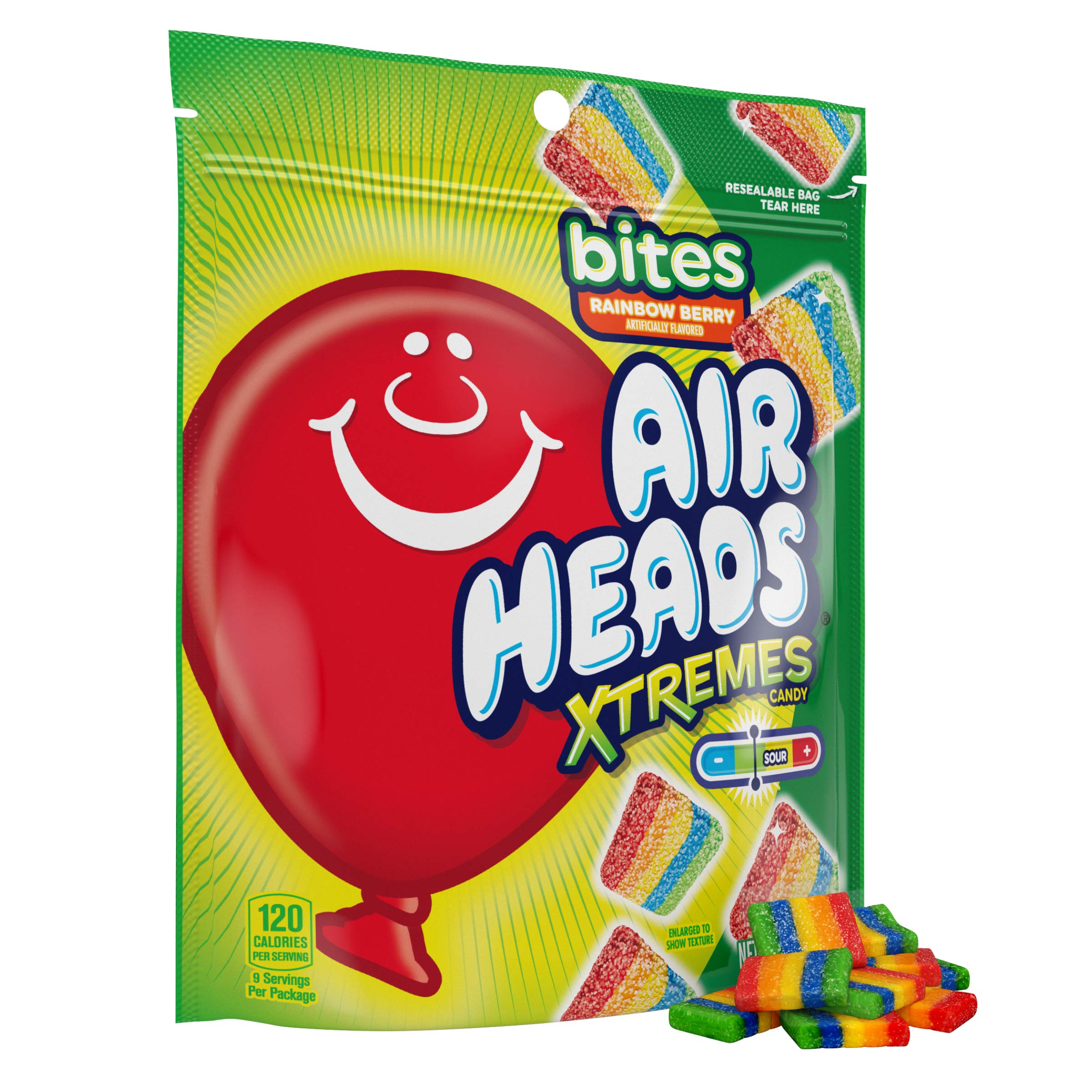 Airheads Xtremes Bites Sweet & Sour Candy - Rainbow Berry Flavor, Non-Melting, 9oz Bulk Pack (12 Bags) | Perfect for Parties, Movie Nights & Office Snacks