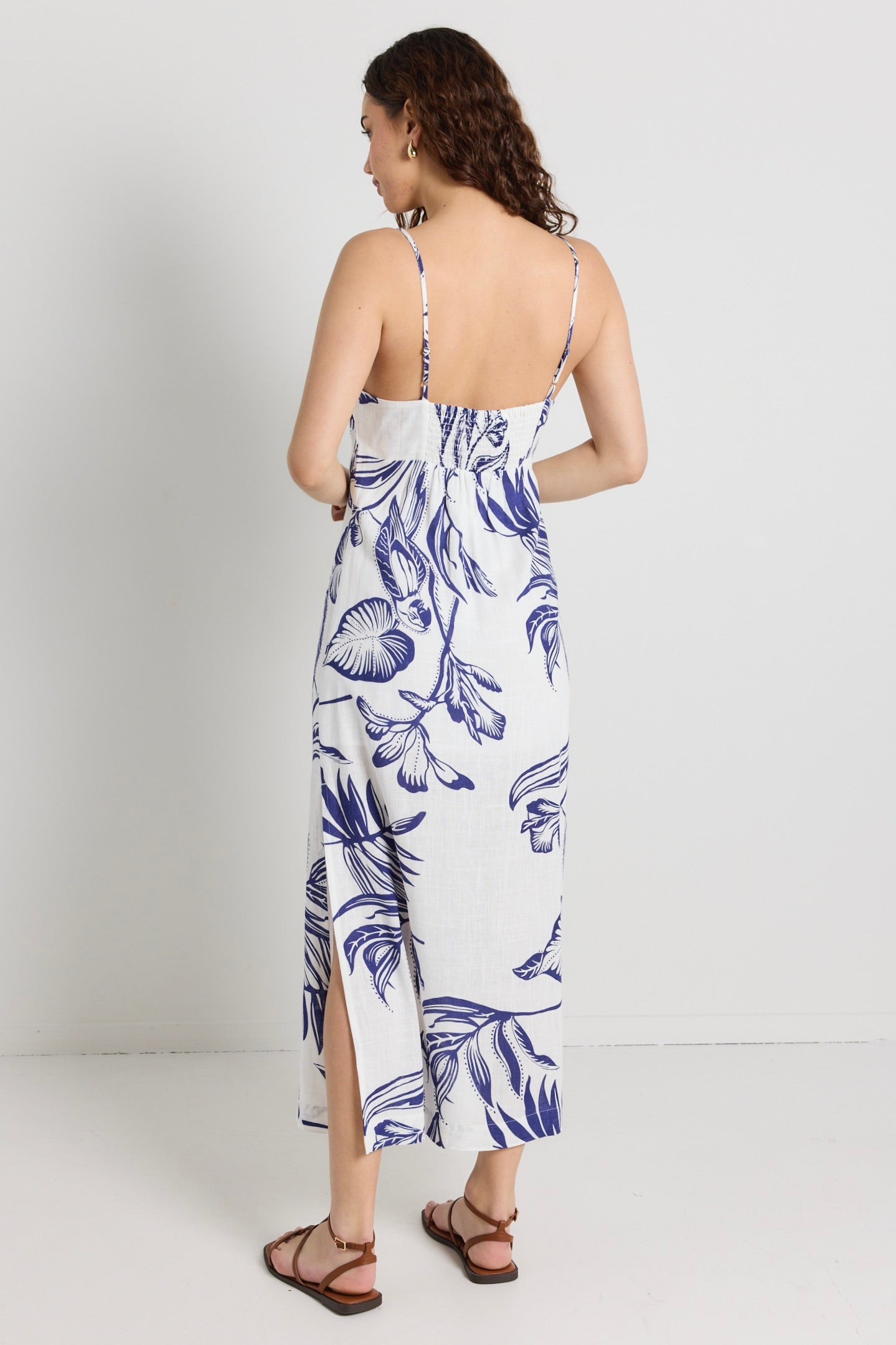 Citizen Navy Silhouette Strappy Maxi Dress - Elegant Summer Beach Dress for Women, Perfect for Vacations, Weddings & Evening Parties