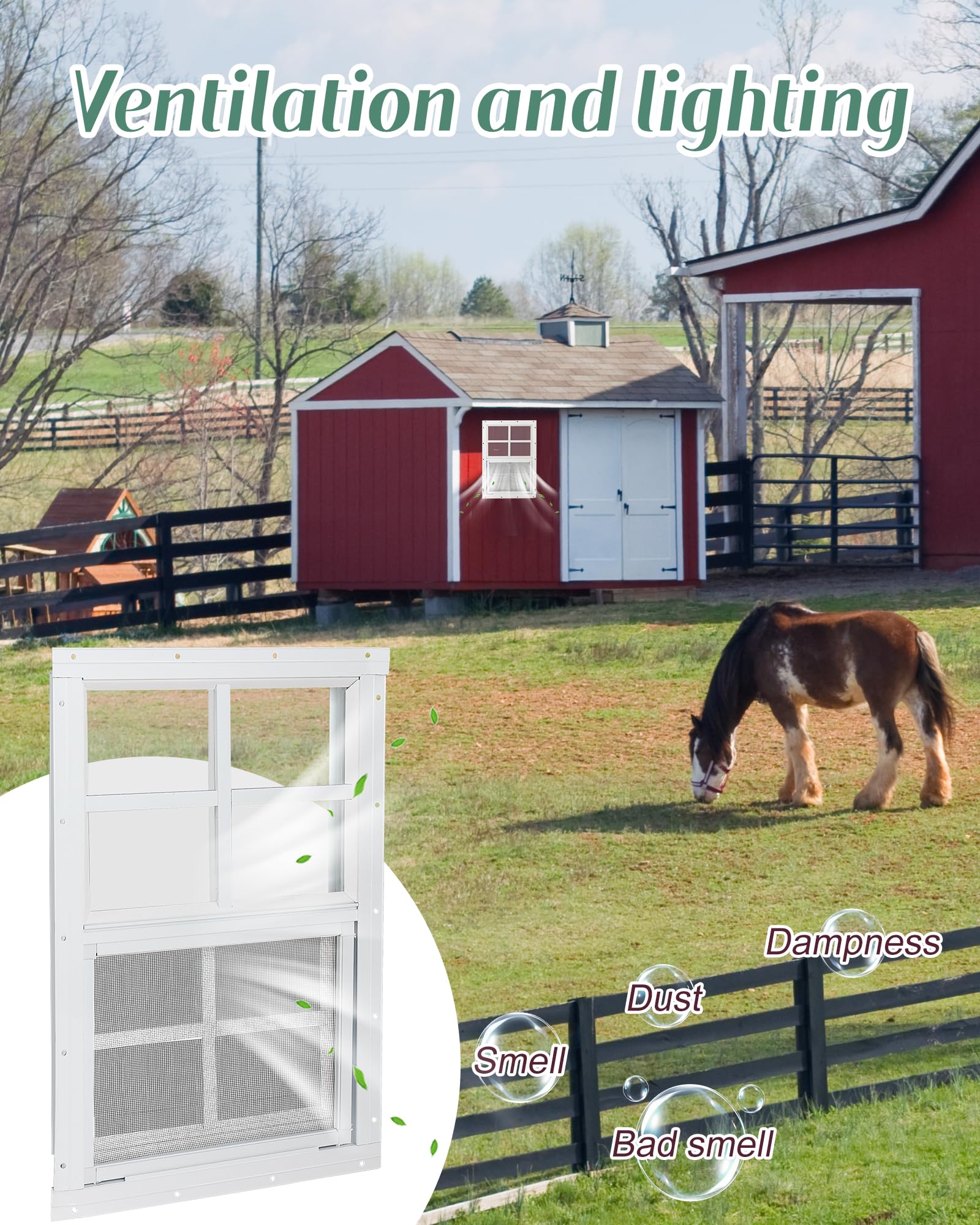 12x18 Inches Shed Window with Screen - 2 Pack Tempered Glass Small Windows for Outdoor Protection - Ideal for Sheds, Chicken Coops, Playhouses & DIY Projects - Weatherproof & Durable Design for Year-Round Use