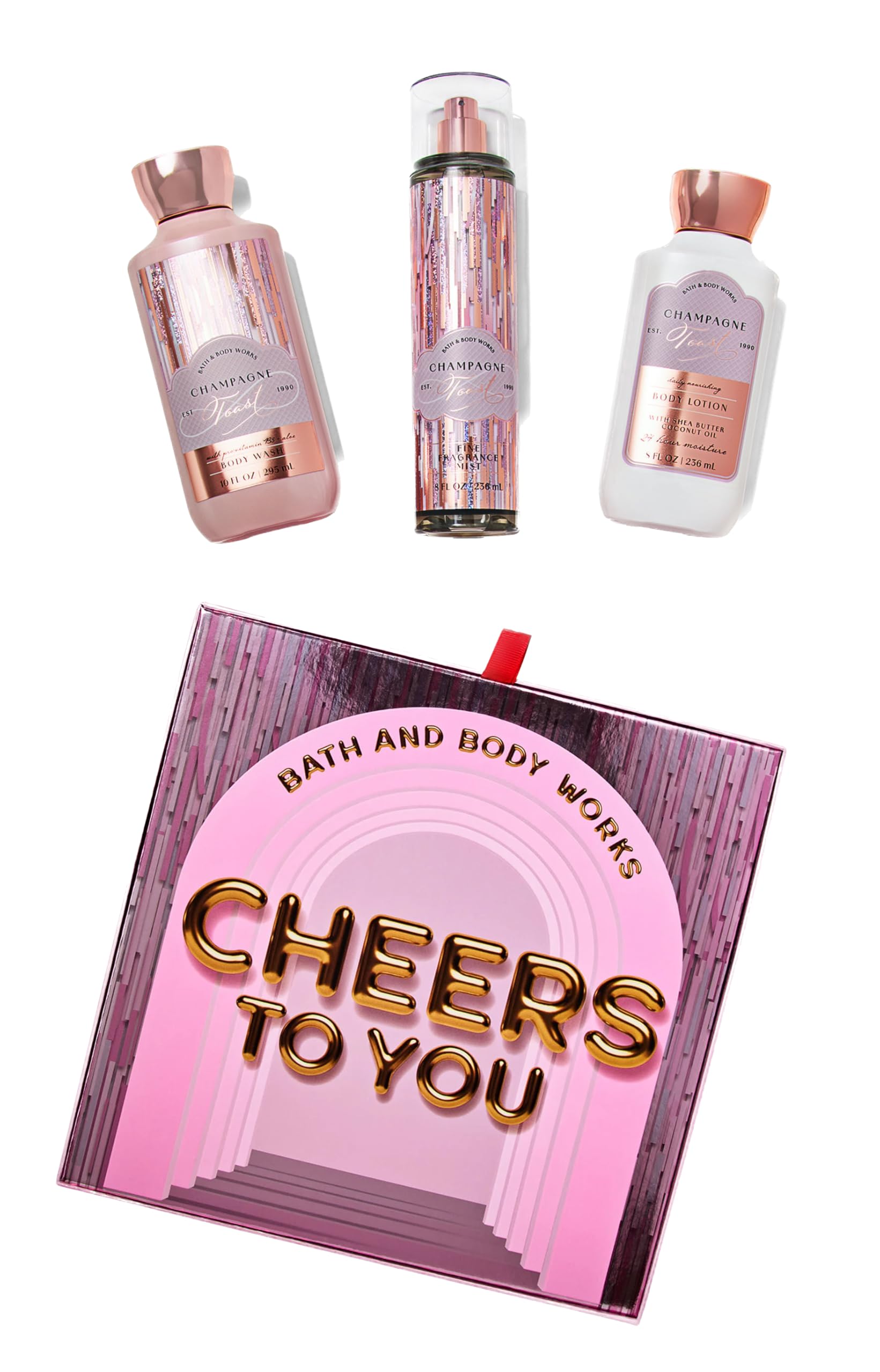 Bath & Body Works Champagne Toast Gift Set for Women - Luxury Boxed Set with Fine Fragrance Mist, Shower Gel & Body Lotion | Perfect Birthday, Anniversary & Holiday Gift for Her | Spa Day, Romantic Evening & Self-Care Moments