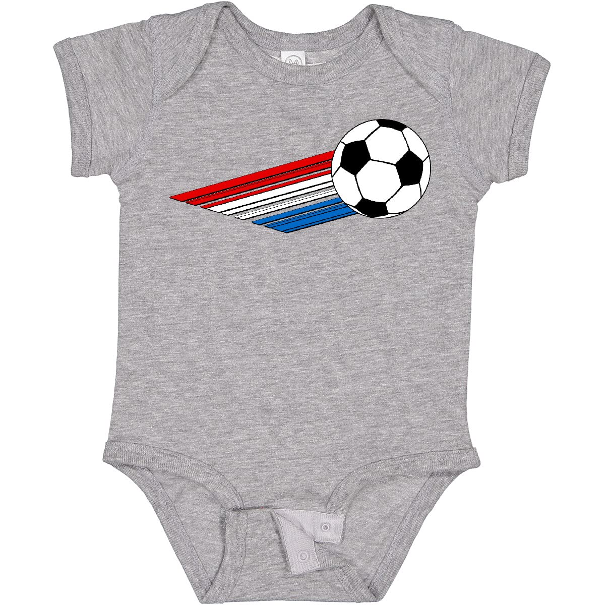 Inktastic Patriotic Red White Blue Soccer Baby Bodysuit - Perfect for 4th of July, Memorial Day & Game Day Outfits