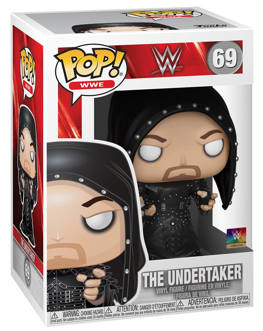 Funko WWE Undertaker Hooded Pop! Vinyl Figure with Protective Case - Collectible Wrestling Action Figure for Display & Home Decor