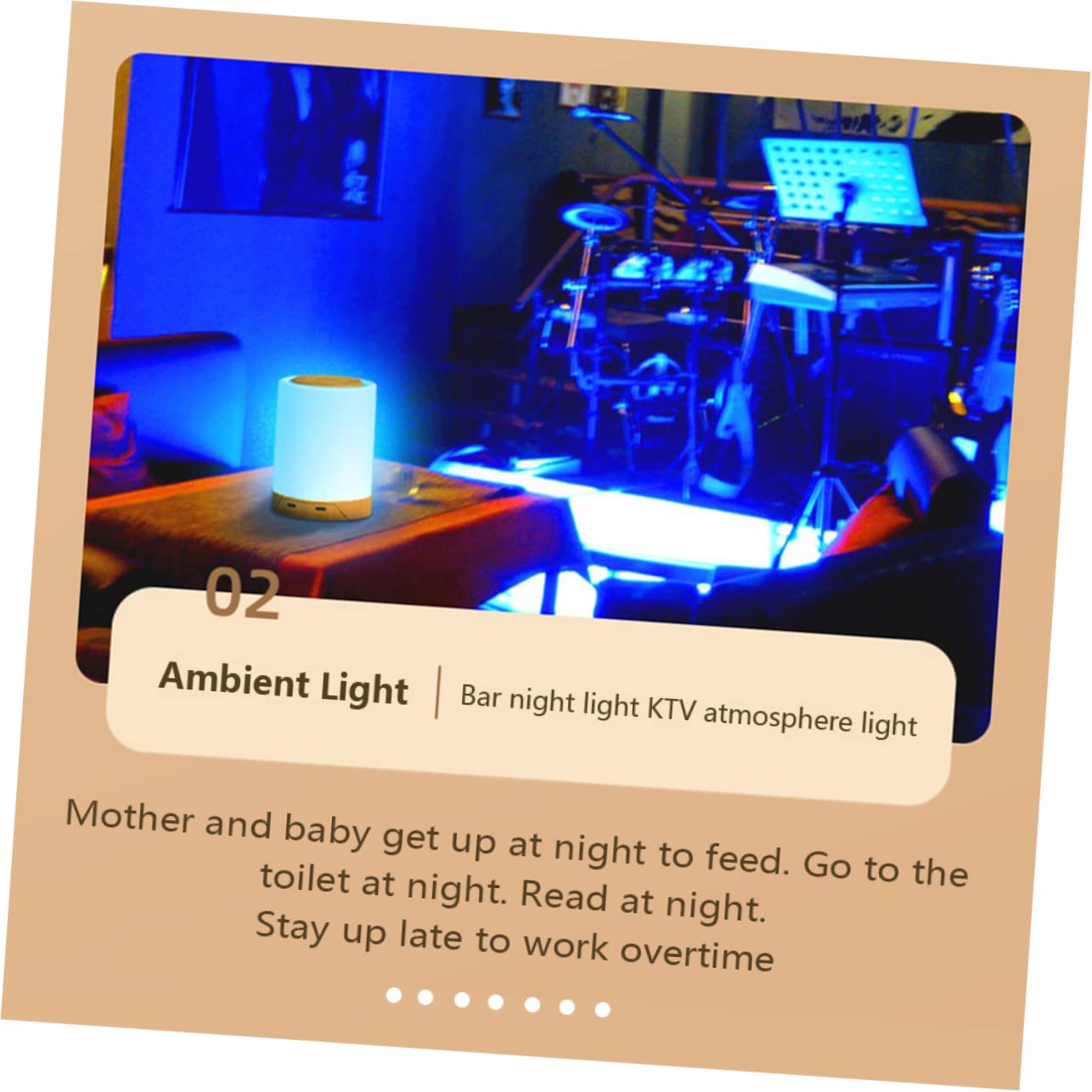 Artibetter Colorful LED Night Light - Dimmable Table Lamp for Kids, Nursery, Bedroom & Tent - Soft Glow for Sleep, Reading & Relaxation
