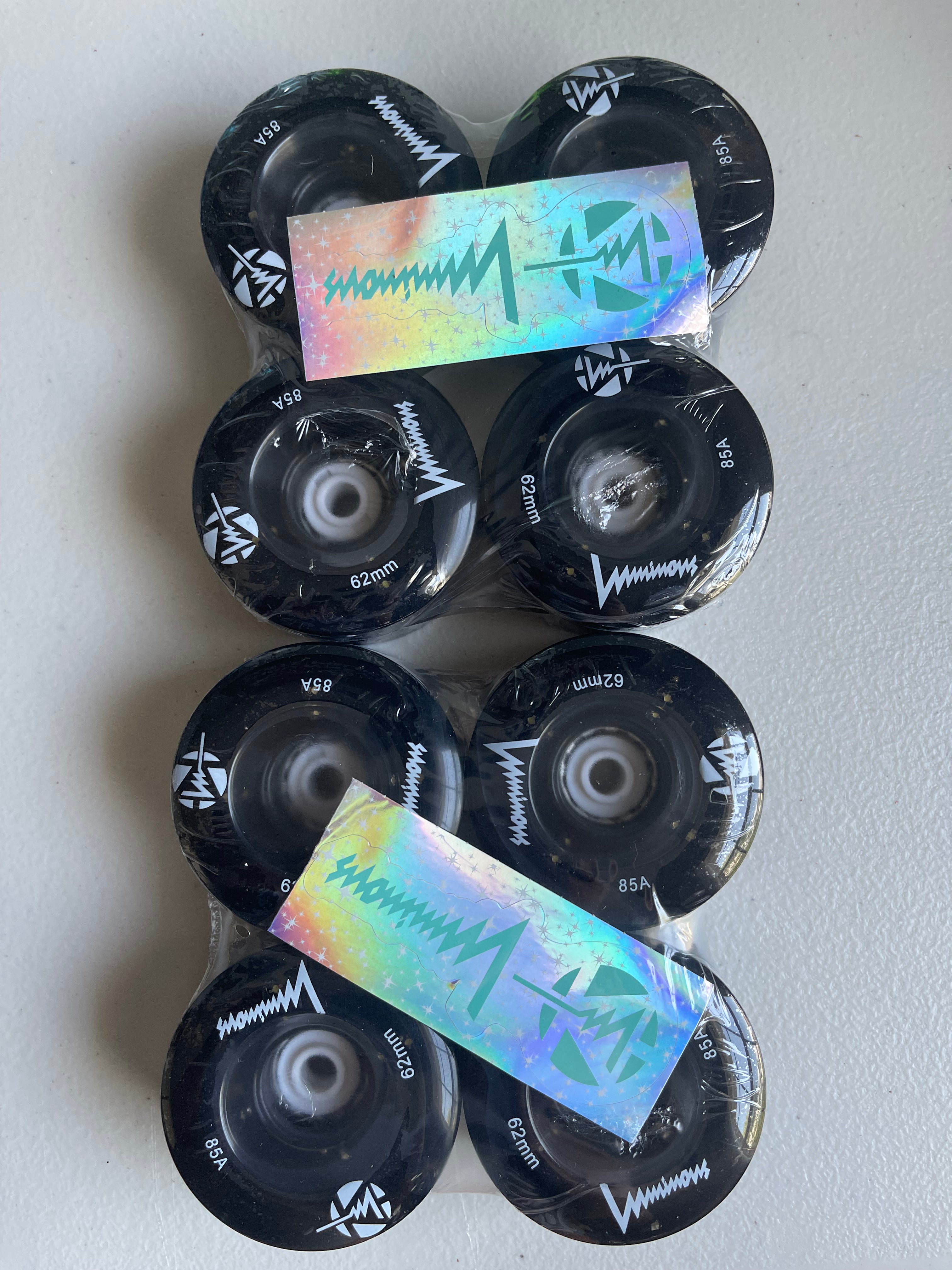 Luminous LED Hybrid Skateboard Wheels 85a - 4 Pack for Indoor & Outdoor Skating, Night Riding, and Longboard Cruising