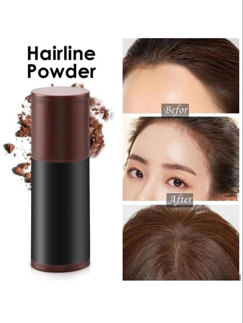 Natural Hairline Powder & Shading Sponge Pen - Waterproof Root Touch-Up Concealer for Thinning Hair | Quick Hairline Shadow Powder Stick with 3 Eyebrow Stamps (Black) | Perfect for Daily Use, Travel & Instant Hair Thickening Solution