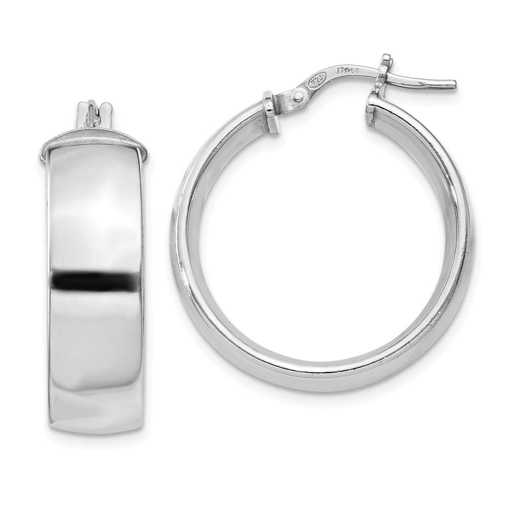 Sterling Silver Rhodium-Plated Hoop Earrings for Women | Classic & Elegant Jewelry Gift | Perfect for Parties, Weddings & Everyday Wear | QE11543