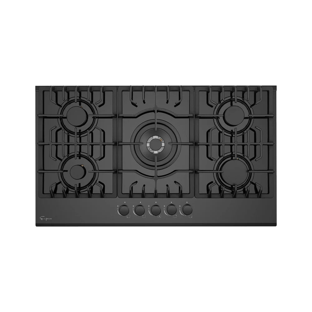 Empava 30-Inch Built-In Gas Cooktop with 5 Italian SABAF Burners - NG/LP Convertible, Black Tempered Glass - Perfect for Modern Kitchens & Professional Cooking