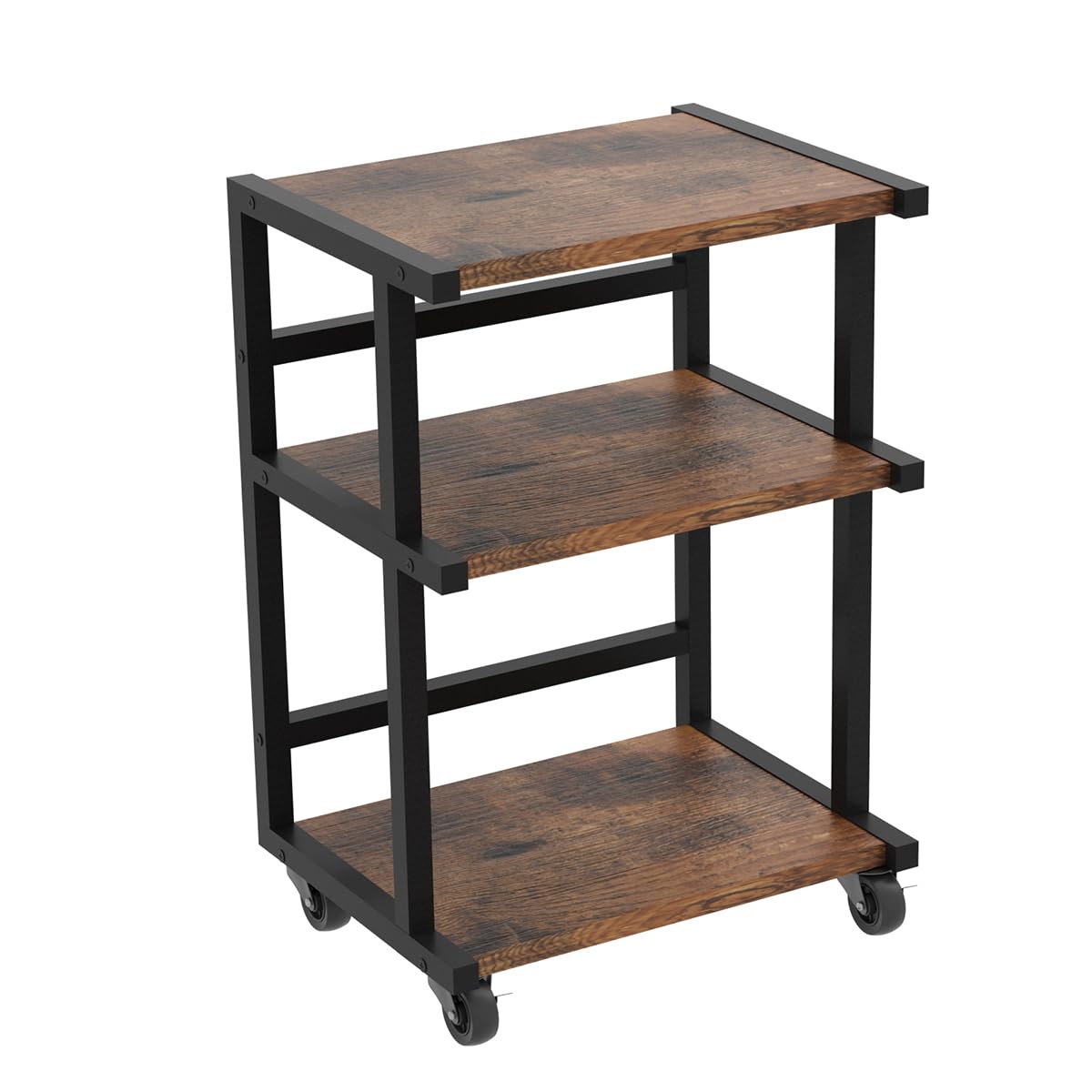 3-Tier Heavy Duty Mobile Printer Stand with Wheels & Storage Shelf - 20.47