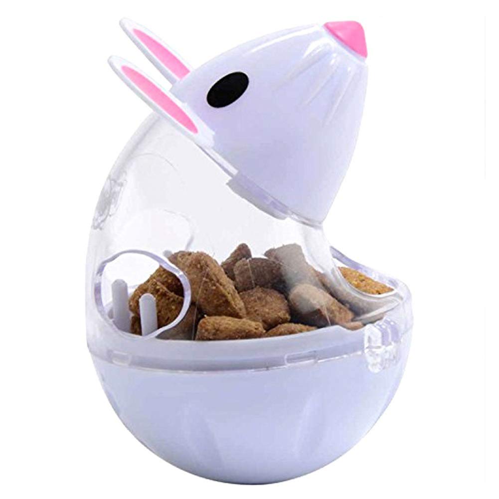 Interactive Cat Treat Dispenser Toy - Mouse Shape Puzzle Feeder for Kittens & Adult Cats - Fun Chew Play & Food Storage - Beige - Perfect for Boredom Relief & Mental Stimulation
