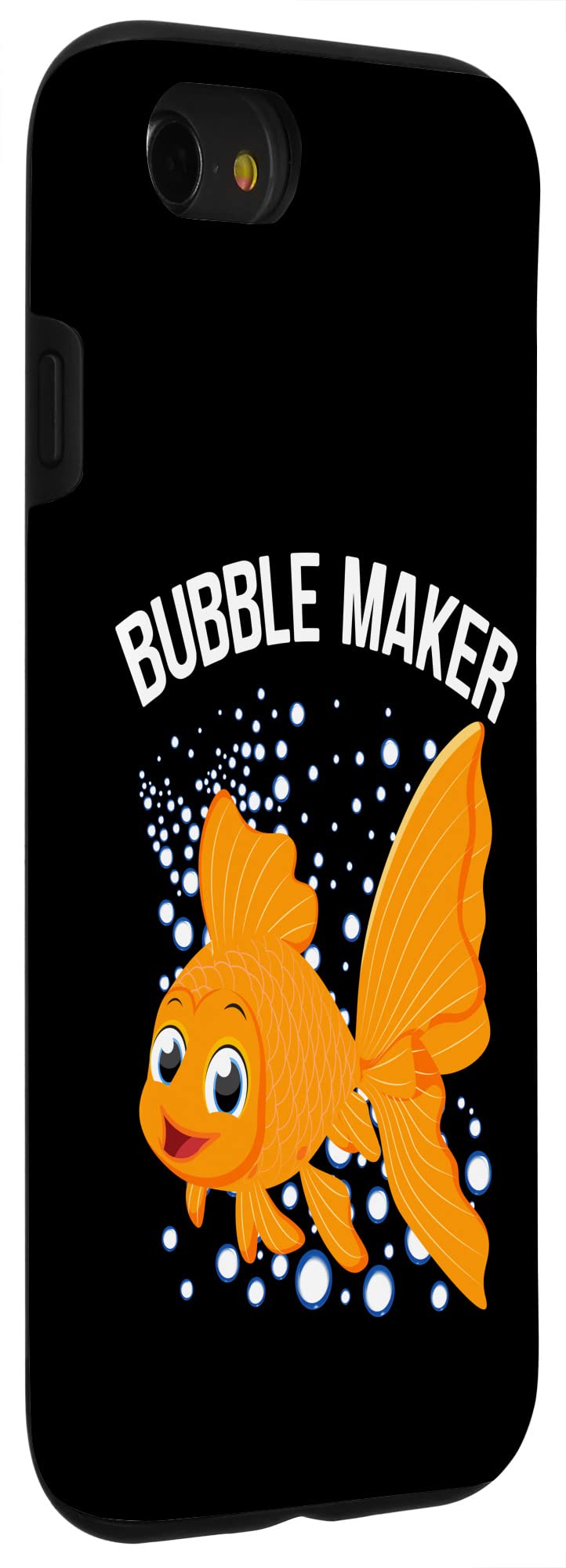 iPhone SE (2020) / 7 / 8 Cute Goldfish Bubble Maker Case - Orange Pet Fish Design Protective Phone Cover for Fishing Enthusiasts & Animal Lovers