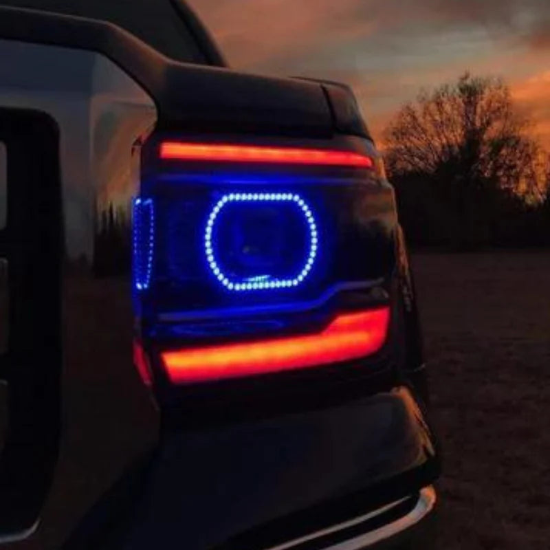 GMC Sierra 1500HD Multicolor LED Halo Headlight Kit (2014-2017) - Upgrade Your Truck Lighting for Off-Road & Night Driving