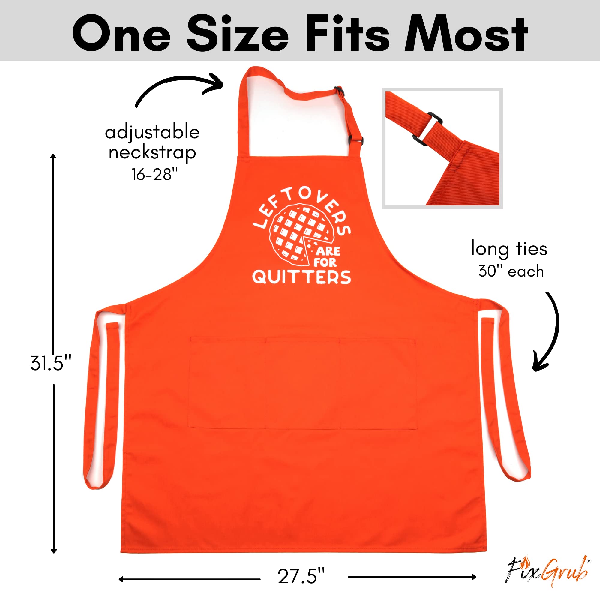 Funny Kitchen Apron for Men & Women - Baking & Cooking Apron with 3 Pockets & Pastry Brush - Perfect for BBQ, Grilling, Baking & Holiday Gifts
