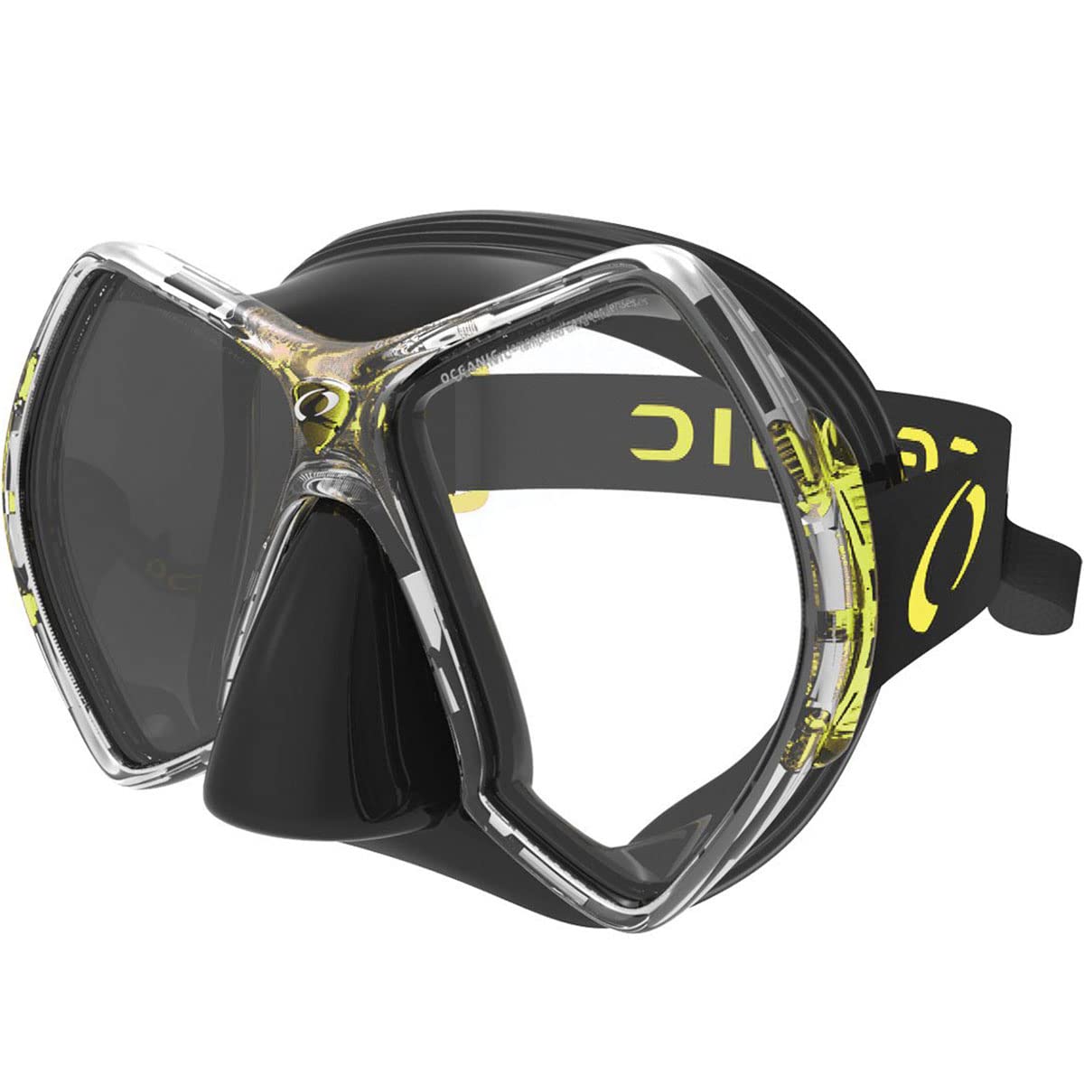 Oceanic Cyanea Ultra Scuba Mask with Clear Lens - Black/Gray Snorkeling Gear for Adults - Perfect for Underwater Exploration, Diving & Marine Life Observation
