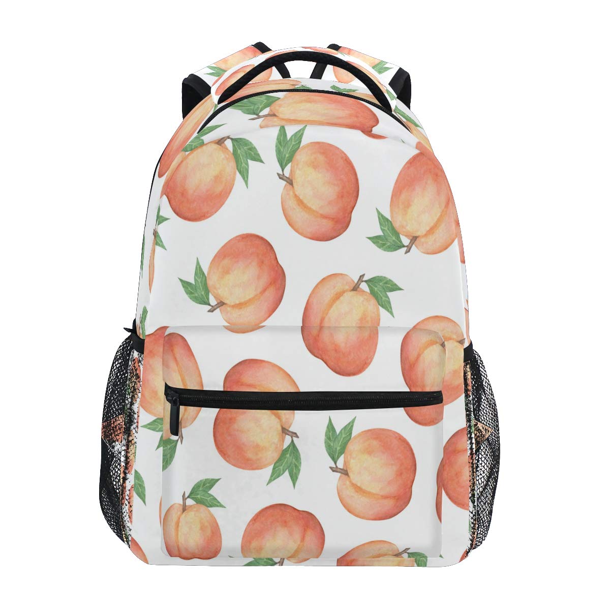 Stylish Watercolor Peach Print Backpack - Large Capacity Travel Daypack, School Book Bag & Laptop Rucksack for Women, Men, Teens | Perfect for College, Work, Commuting & Outdoor Adventures