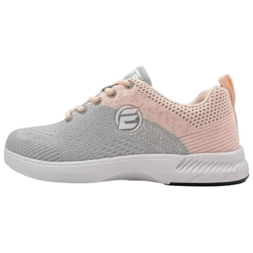 ELITE Women's Comfortable Lace-Up Grey/Peach Bowling Shoes - Perfect for Bowling Leagues, Tournaments & Casual Play