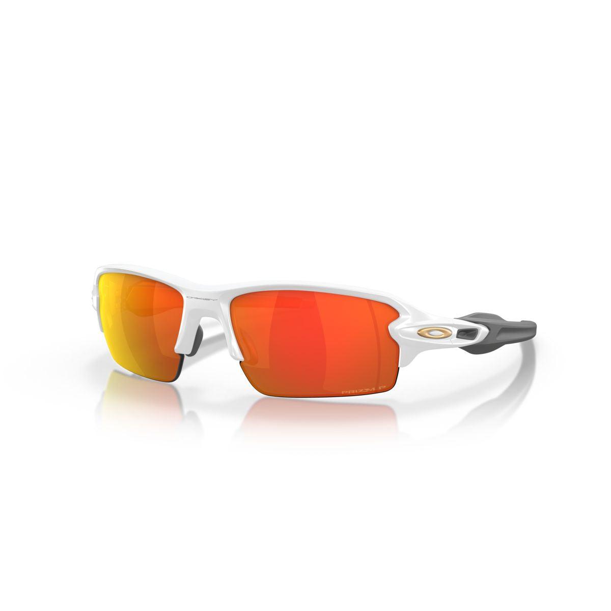 Oakley Flak 2.0 Polarized Sunglasses - Matte White Frame with Prizm Ruby Lenses (Low Bridge Fit) for Running, Cycling & Outdoor Sports - Model 0OO9271 927153