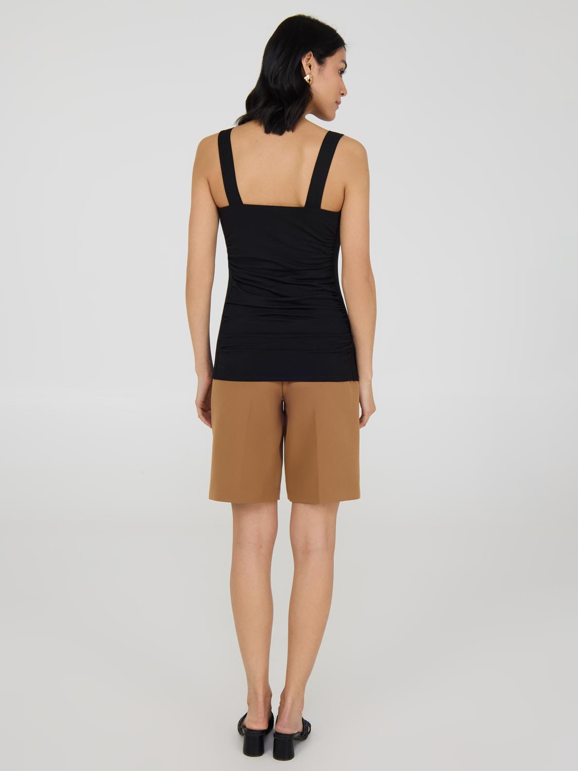 Thick Strap Shirred Tank Top for Women - Summer Fashion Stretch Crop Tops | Perfect for Beach, Vacation & Casual Outfits
