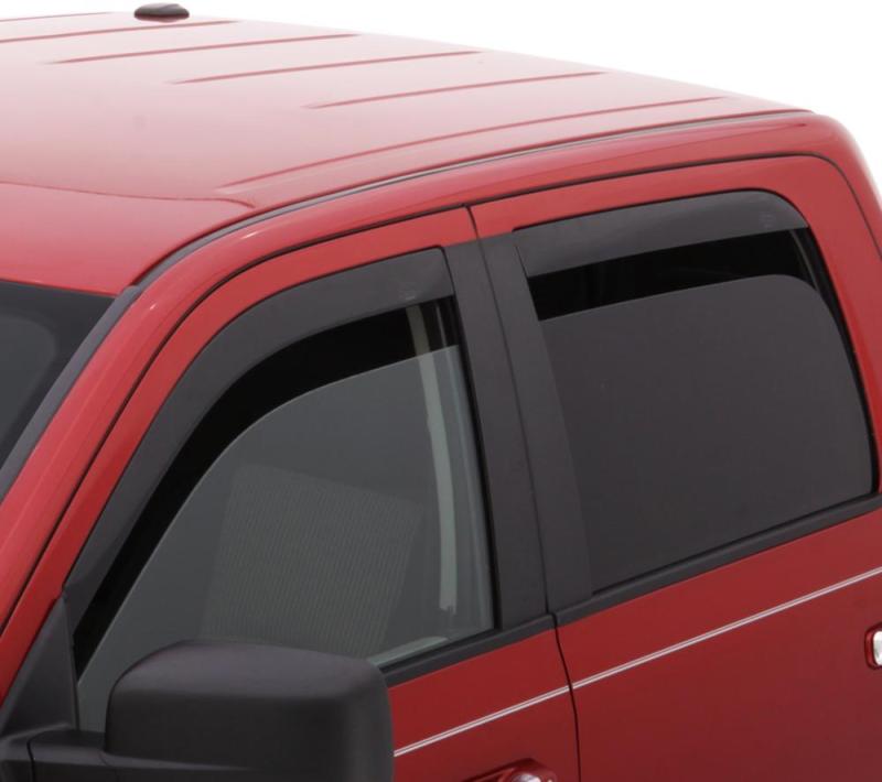 AVS Ventvisor Low Profile Window Deflectors (4-Piece Set, Smoke Tint) - Compatible with Dodge RAM Quad Cab 2002-2009 (1500/2500/3500 Models) | Rain Protection & Improved Airflow for Trucks