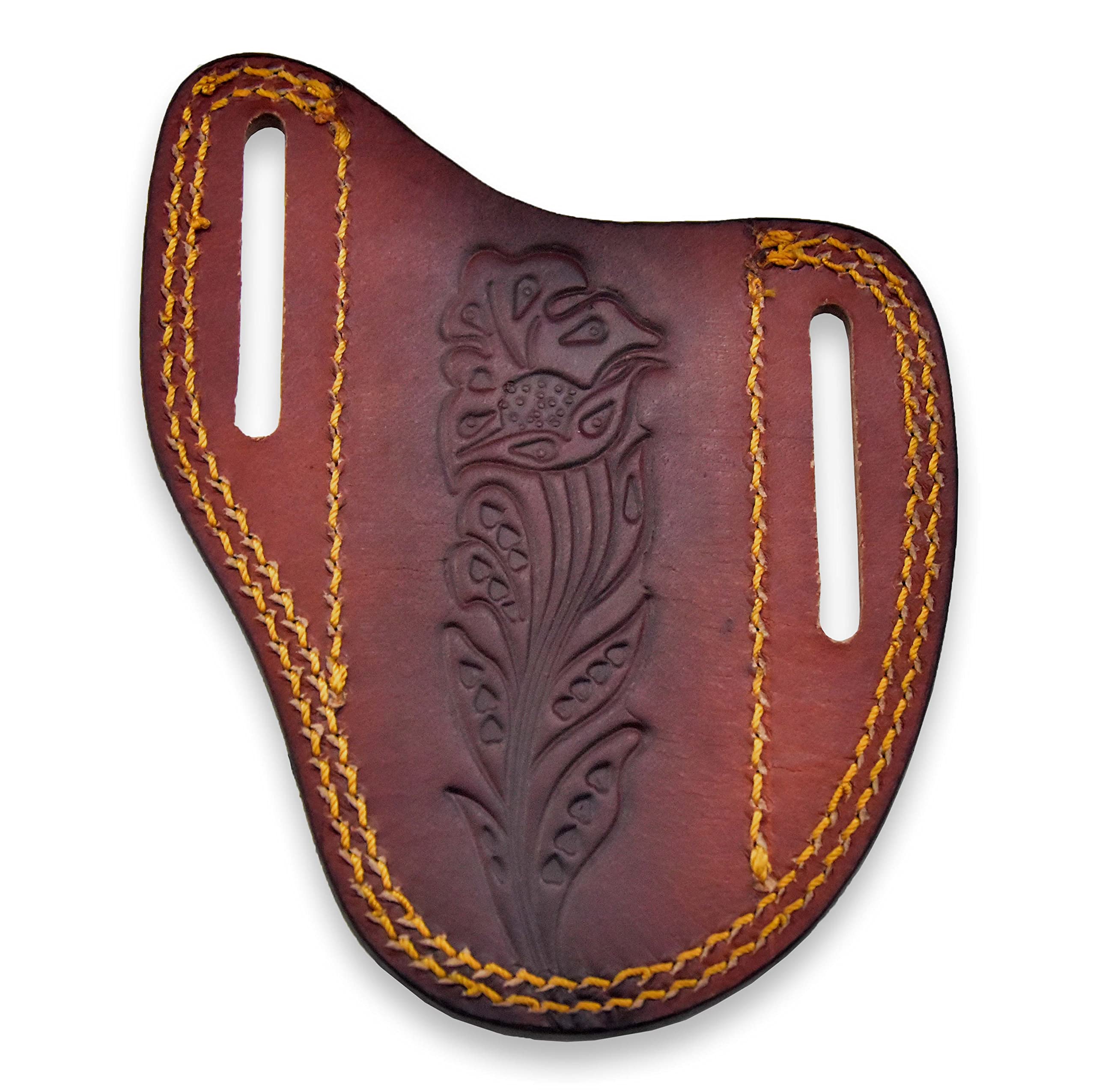 Custom Leather Sheath for Trapper & Hunting Knives - 100% Real Leather, Tan, Dual-Side Carry Design | Perfect for Outdoor Adventures, Camping & Bushcraft