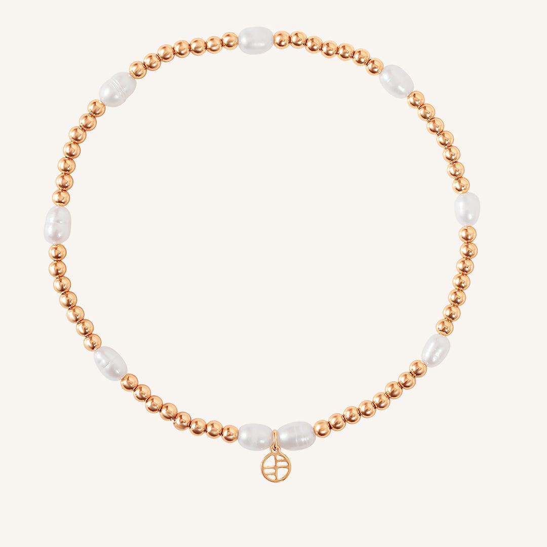 Stretchy Pearl Anklet with Sahara Stone - Elegant Adjustable Ankle Bracelet for Women | Perfect for Beach Weddings, Summer Outfits & Boho Fashion