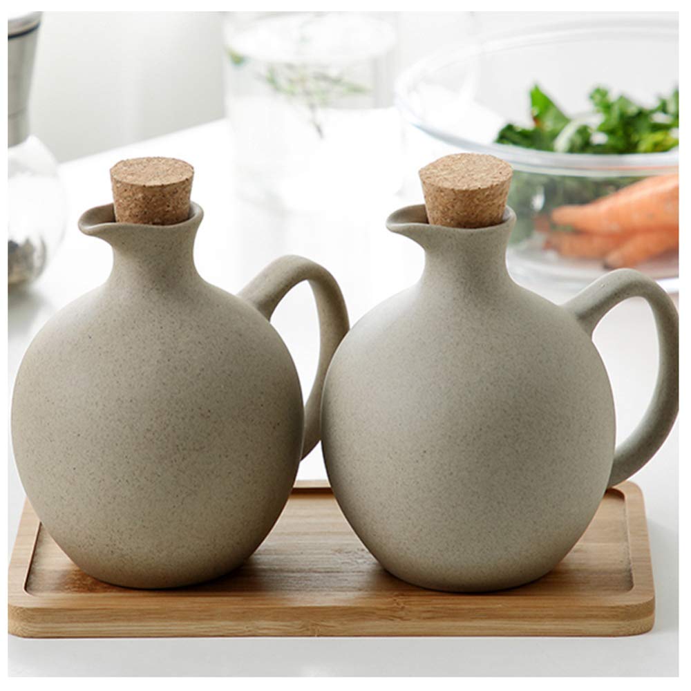 Premium 500ML Ceramic Oil Cruet Bottle - Kitchen Olive Oil, Soy Sauce & Vinegar Dispenser with Drip-Free Spout - Perfect for Cooking, Salad Dressing & Baking