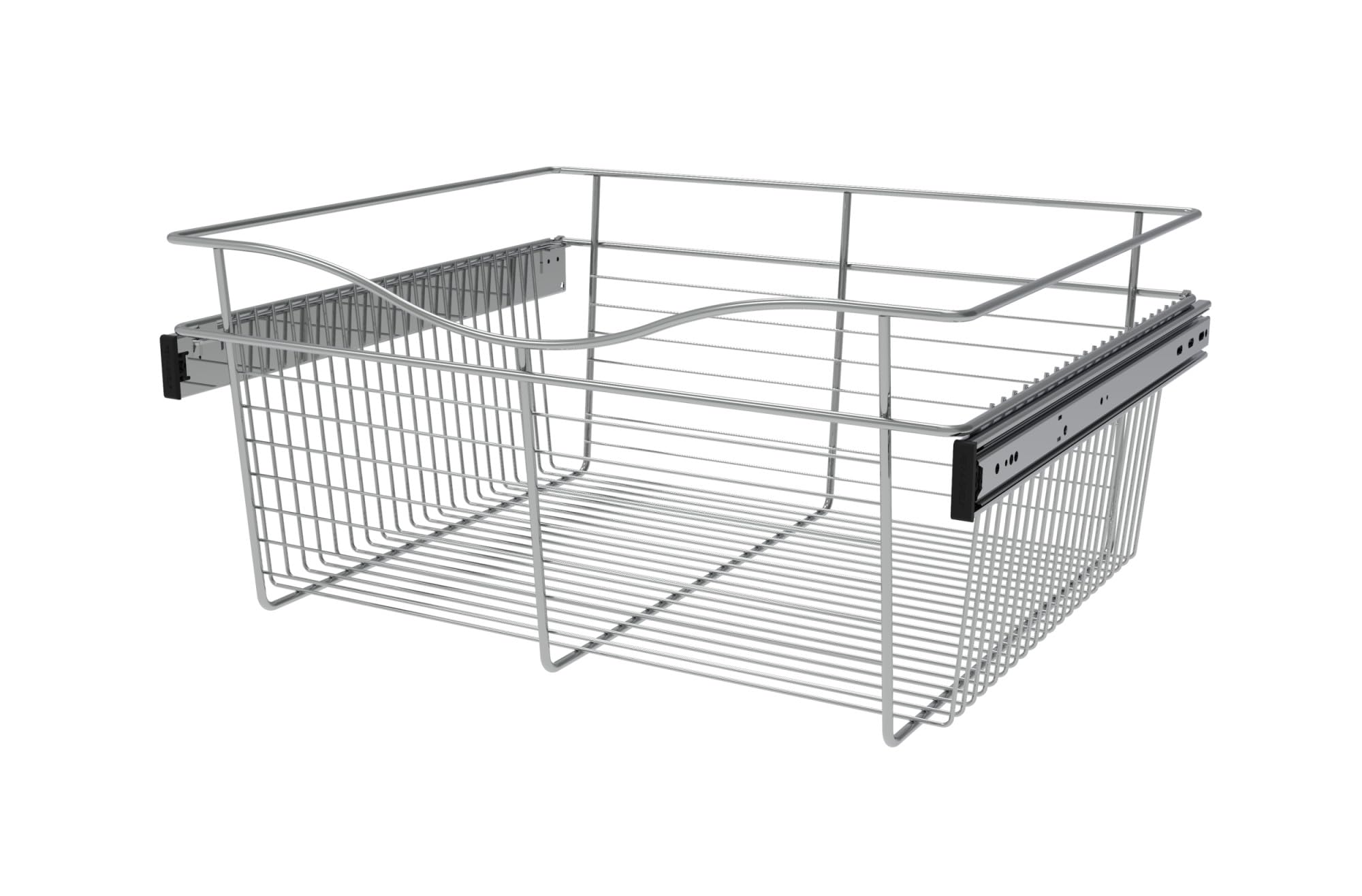 Rev-A-Shelf CB-242011CR-1 Chrome Closet Pull-Out Basket - Space Saving Organizer for Bedroom, Bathroom & Closet Storage