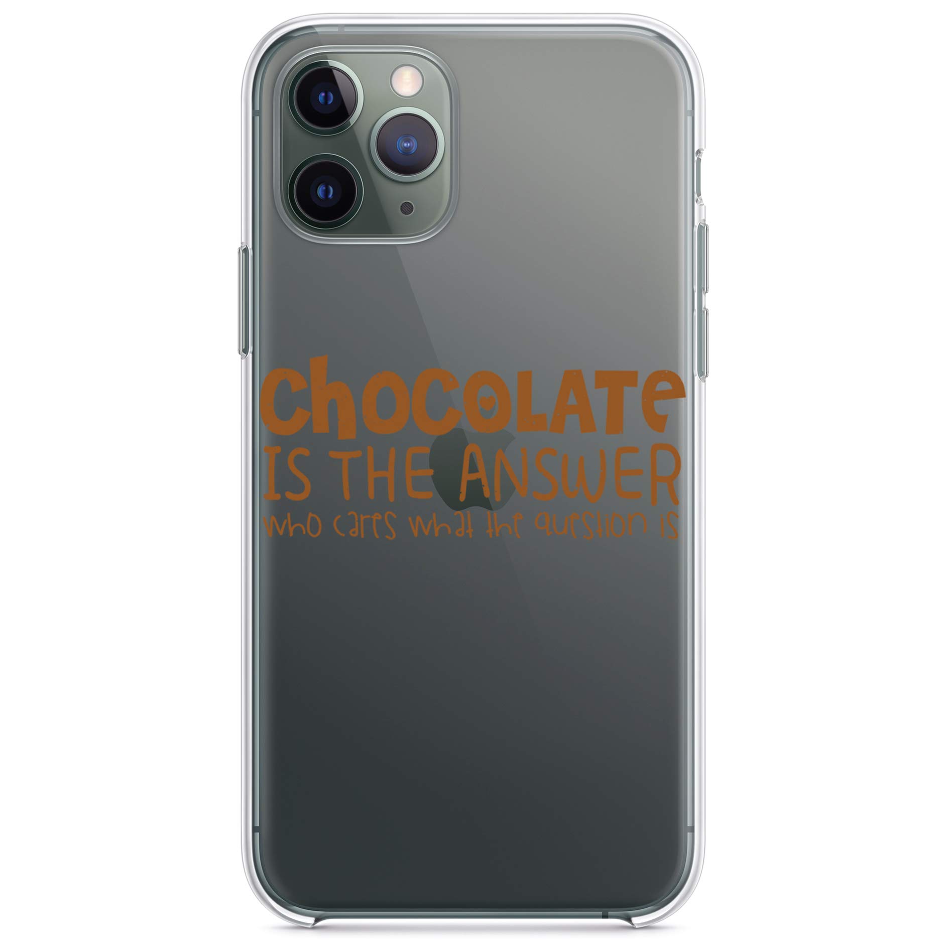 DistinctInk Shockproof Hybrid Case for iPhone 11 (6.1 Inch) - Clear TPU Bumper with Acrylic Back & Tempered Glass Screen Protector - Chocolate Brown - Perfect for Everyday Protection and Drop Resistance