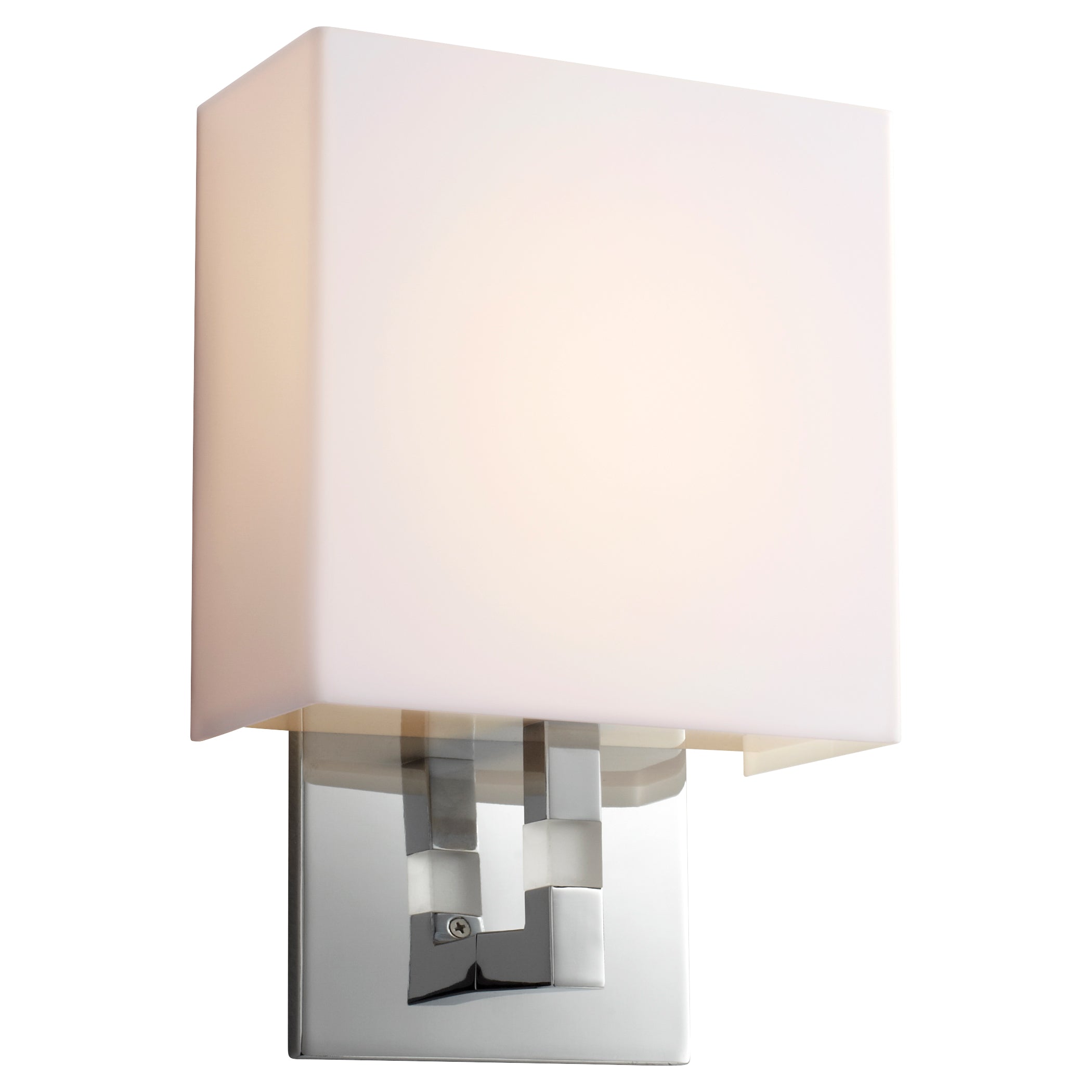 Oxygen Chameleon 3 521 14 Modern Wall Sconce Light Fixture - Polished Chrome with Matte White Acrylic Shade for Living Room, Bedroom, or Hallway Lighting