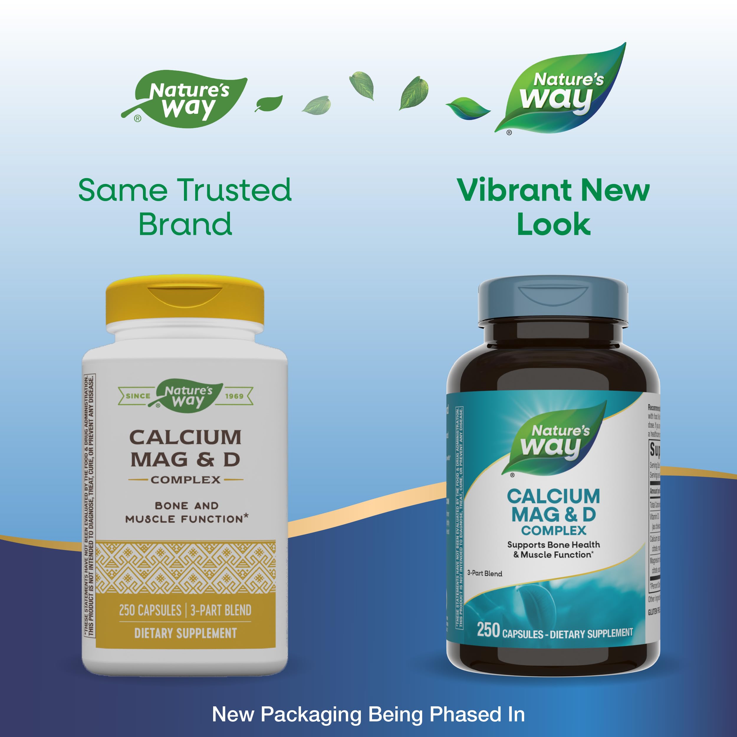 Nature's Way Calcium Magnesium & Vitamin D3 Complex - 250 Capsules for Strong Bones, Teeth & Muscle Support | Gluten Free Supplement | Ideal for Active Lifestyles & Bone Health Maintenance