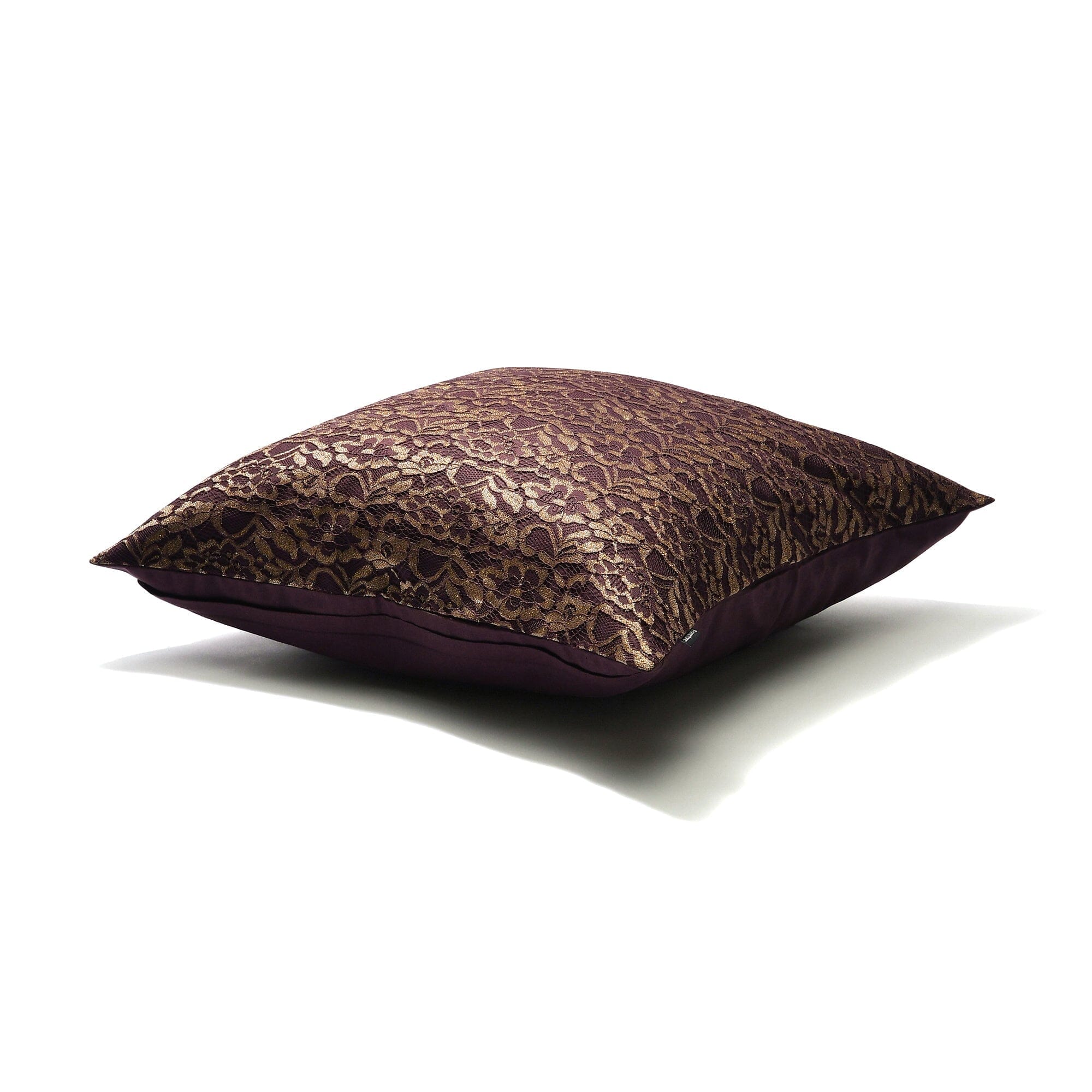 Elegant Dark Purple Flower Lace Cushion Cover 18x18 Inches - Perfect for Sofa, Bedroom Decor and Home Styling