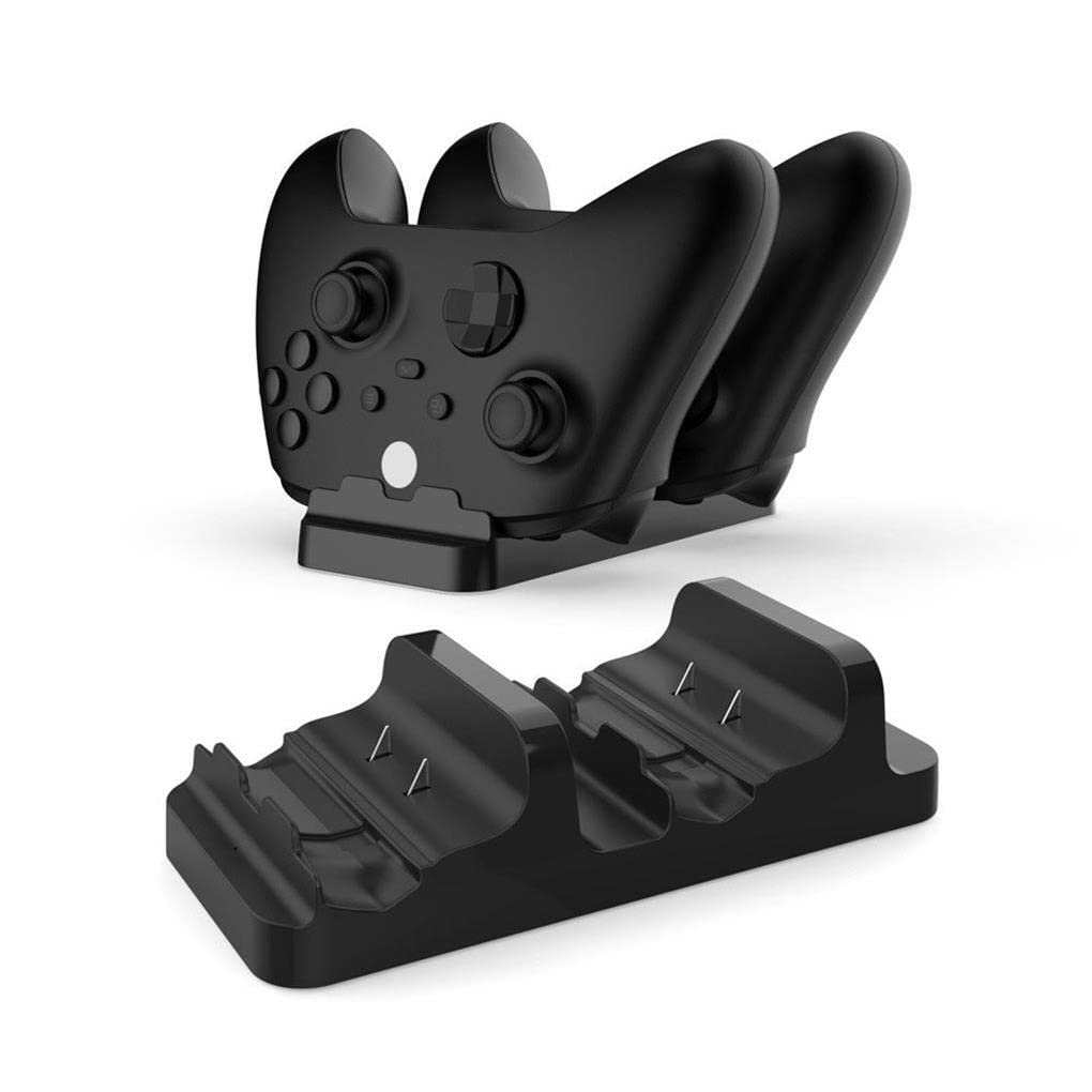 Nilioyul Twin Dock Charging Station for Gaming Controllers - Dual USB Charger Dock with Battery Pack | Perfect for PS5, Xbox & Switch Pro Controllers | Organize & Charge 2 Gamepads Simultaneously | Ideal for Gaming Setups & Entertainment Centers