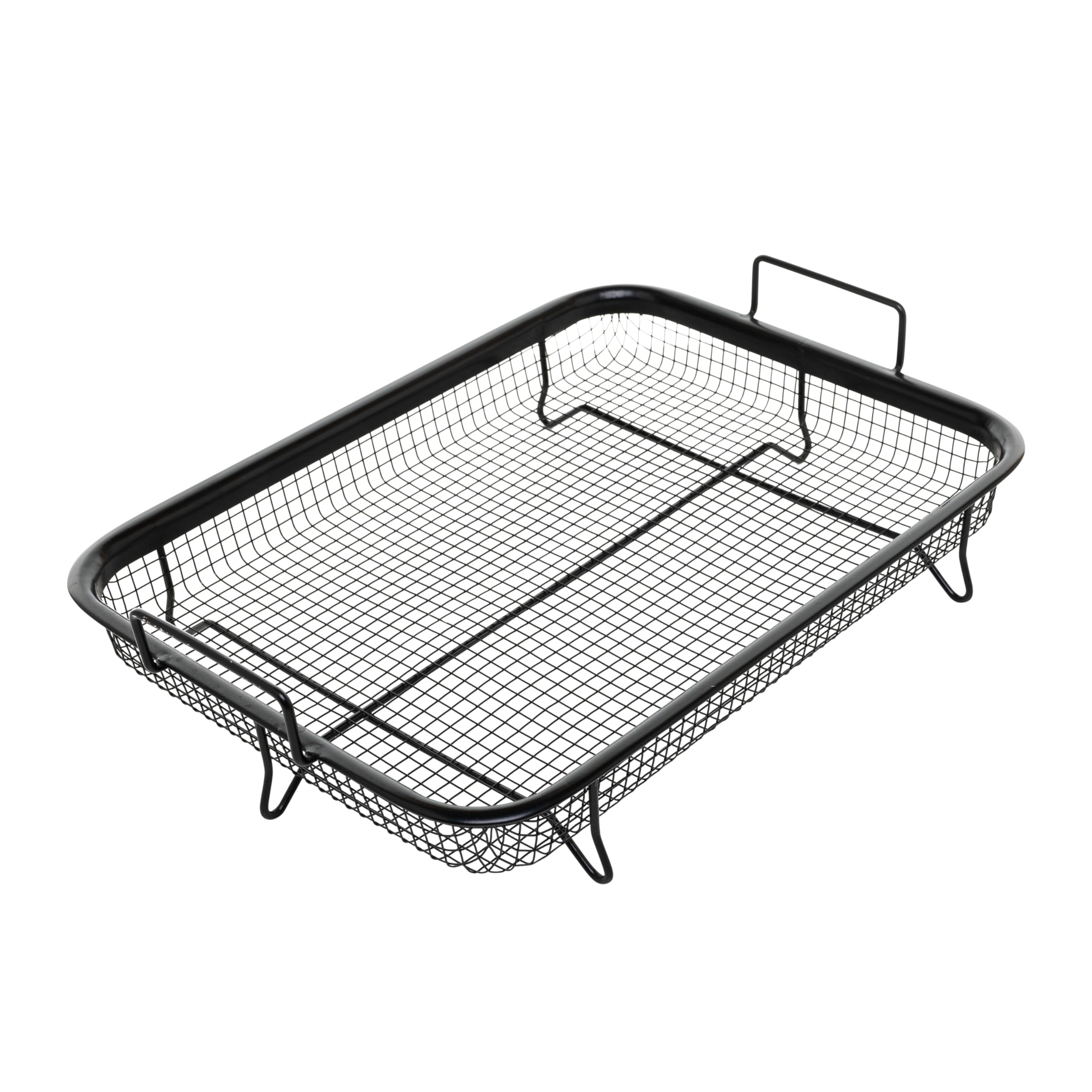 Non-Stick Copper Pep Crisper Oven Tray & Air Fryer Basket Set - 2pc Baking Pan for Crispy Chicken, Fries & Vegetables - Perfect for Air Frying, Roasting & Healthy Cooking