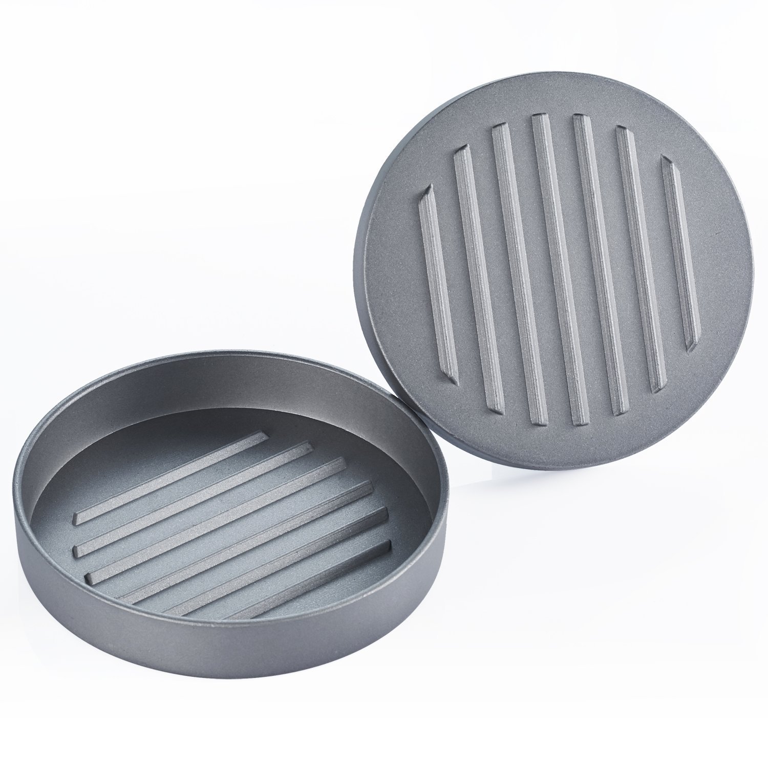 GWHOLE Non-Stick Hamburger Press Maker with 100 Wax Discs - Perfect for BBQ, Grilling, and Homemade Burgers - Ideal for Backyard Parties, Camping, and Outdoor Cooking