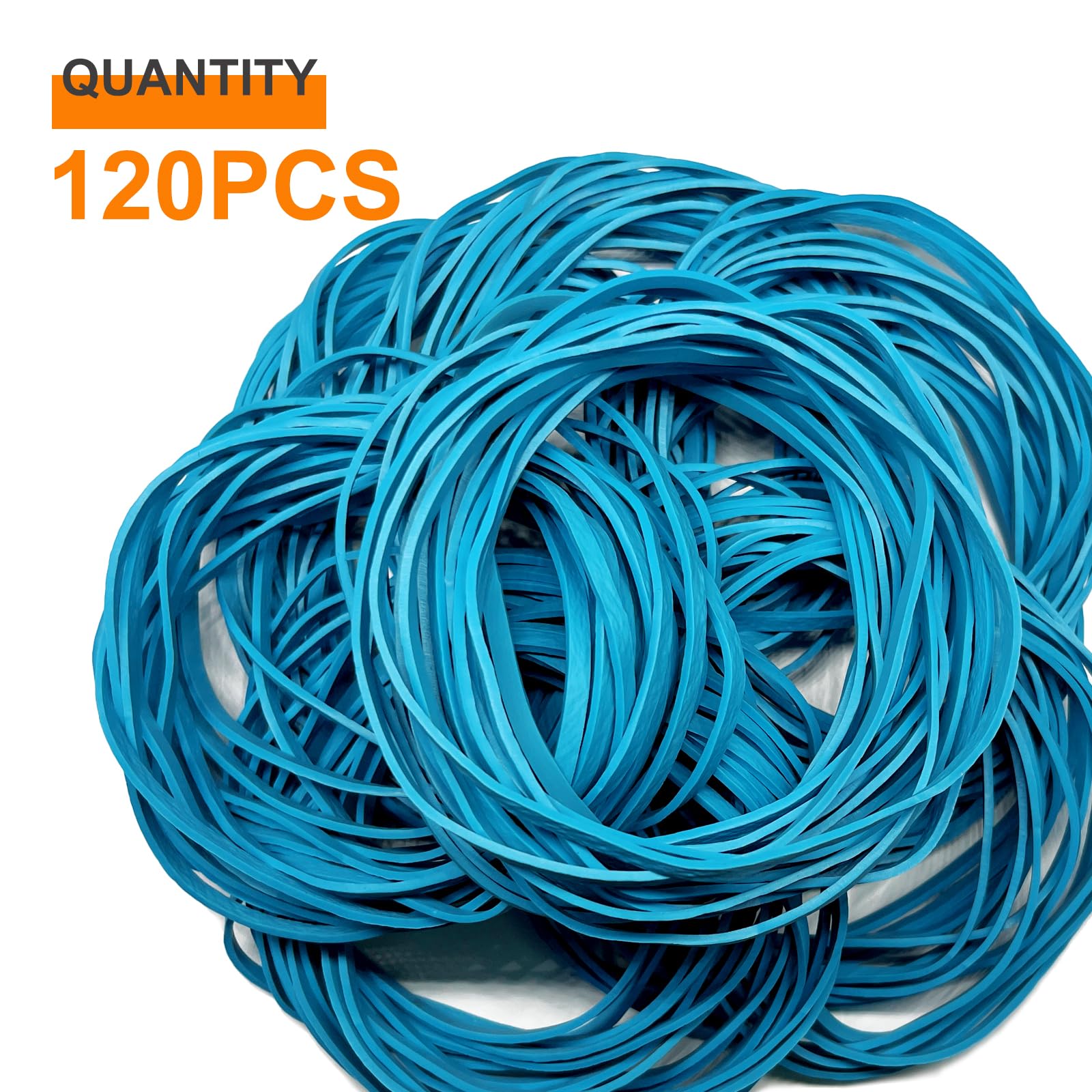 120pcs Heavy Duty Large Rubber Bands Bulk - Extra Long Strong Elastic Bands for Office, School, Home & Kitchen - Perfect for File Folders, Trash Cans, Bundling & Organizing Supplies