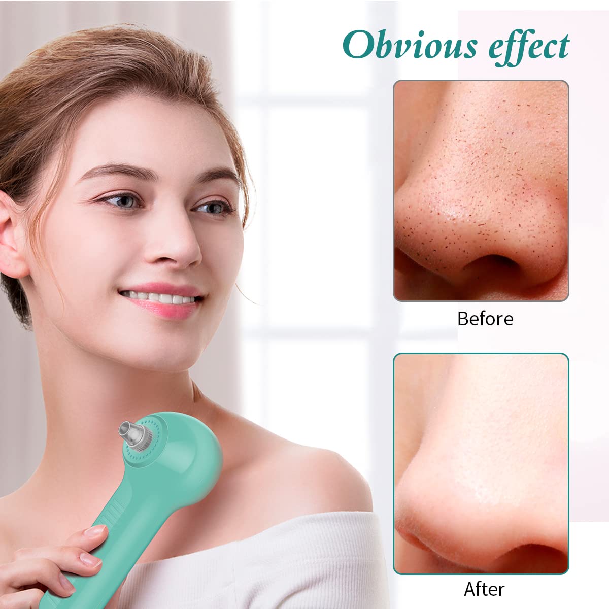 JLAA Rechargeable Electric Facial Cleansing Brush - Blackhead Remover & Pore Vacuum, IPX7 Waterproof with LCD Screen & Stand - Deep Cleansing for Women & Men - Perfect for Daily Skincare & Travel