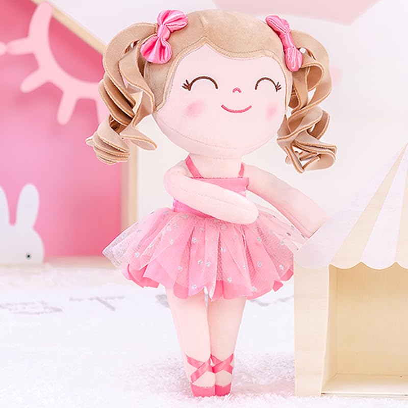 Soft Pink Baby Doll with Curly Hair - 33CM Plush Ballet Toy for Girls | Perfect Gift & Playtime