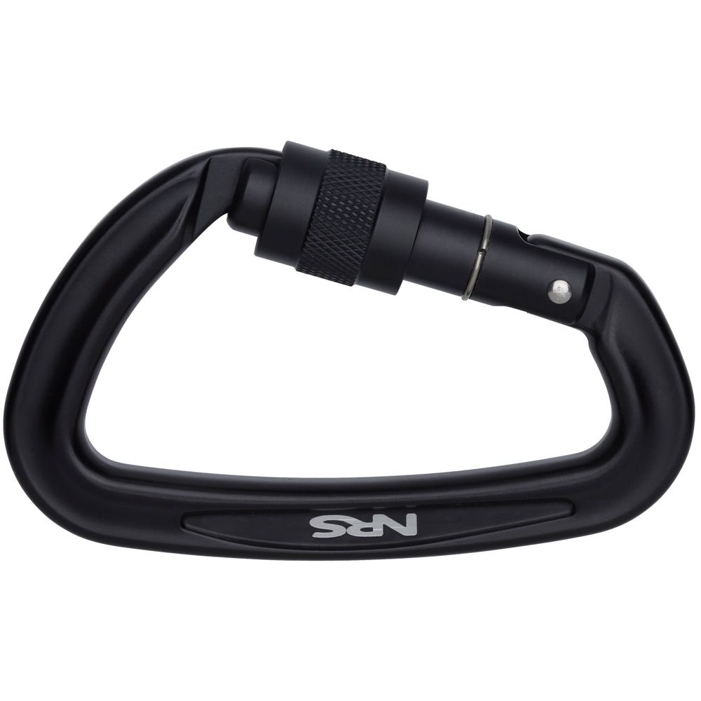 NRS Sliq Screw Lock Carabiner - Heavy Duty Climbing Carabiner with Locking Gate for Rock Climbing, Hiking & Outdoor Gear (Black) - Perfect for Safety Belay, Keychains & Equipment Attachment