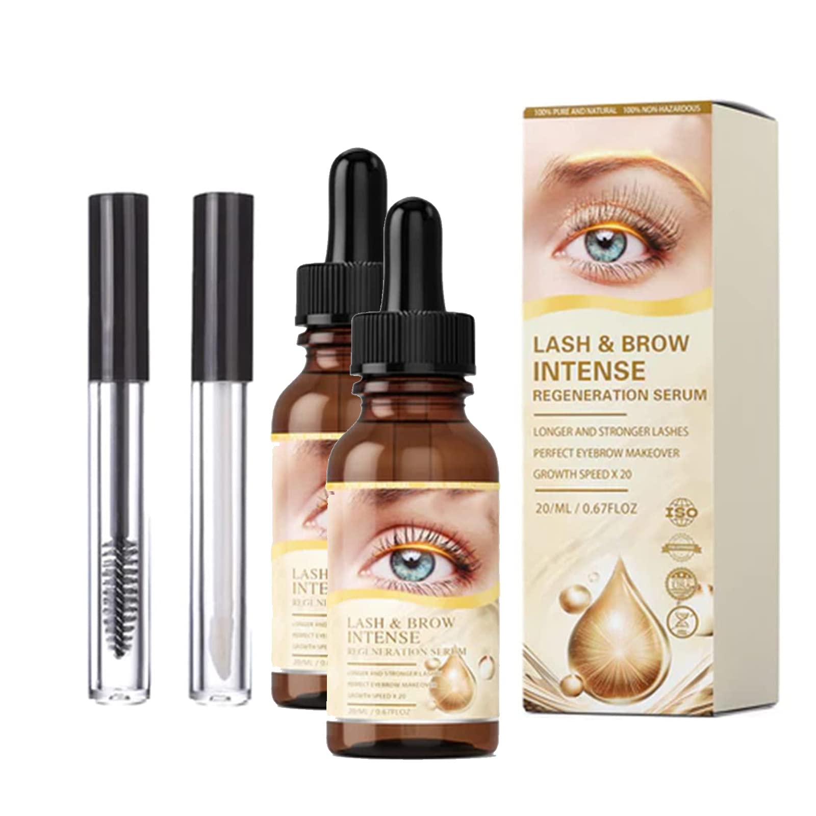 Shinwink Lash & Brow Growth Serum - 20ml Eyelash & Eyebrow Enhancer for Thicker, Fuller Lashes & Brows | Natural Lash Booster Serum for Women & Men | Perfect for Daily Use & Special Occasions (2-Pack)