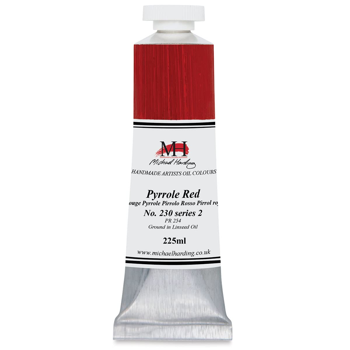 Michael Harding Pyrrole Red Oil Paint (250ml) - Professional Artist Grade for Canvas, Portraits & Fine Art - Vibrant Red Hue for Oil Painting & Mixed Media