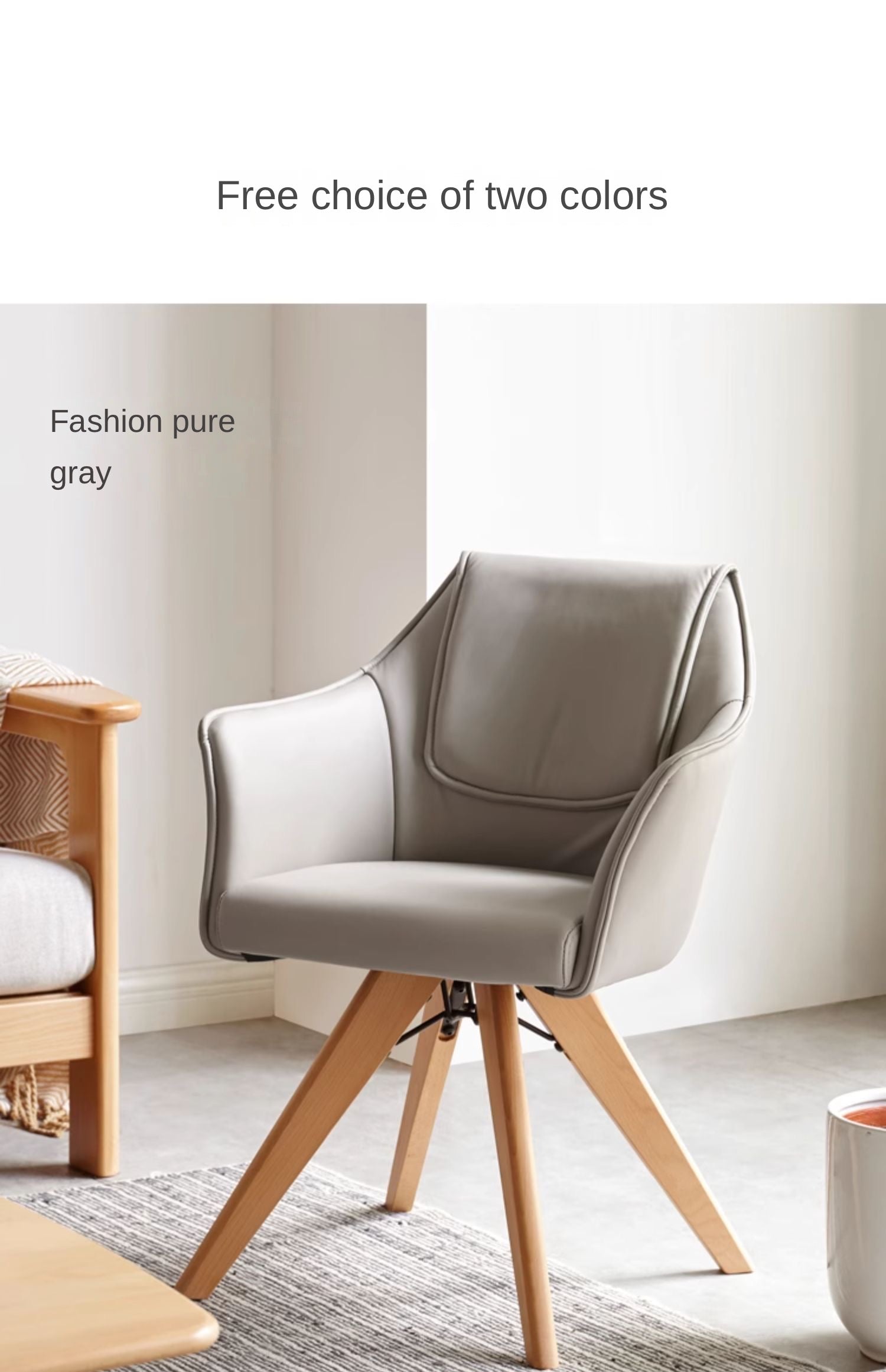 360° Swivel Beech Solid Wood Soft Chair - Ergonomic Comfort for Living Room, Office & Study
