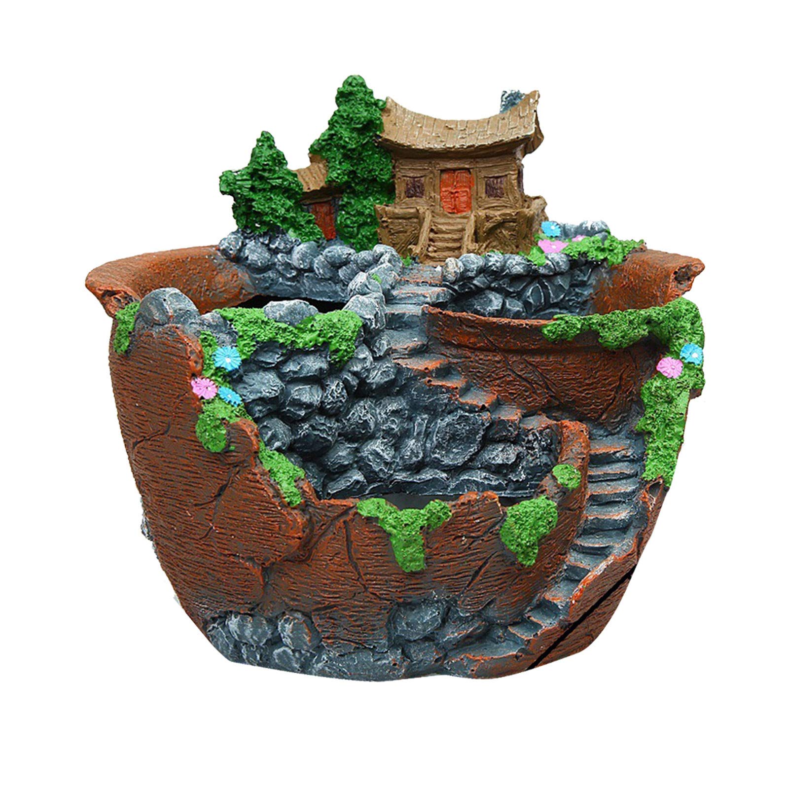 Yiser Mini Creative Succulent Flower Pot - DIY Resin Planter for Indoor/Outdoor Plants, Moss & Garden Decor (Multicolor, One Size) - Perfect for Patio, Lawn, Tabletop & Home Office Decor