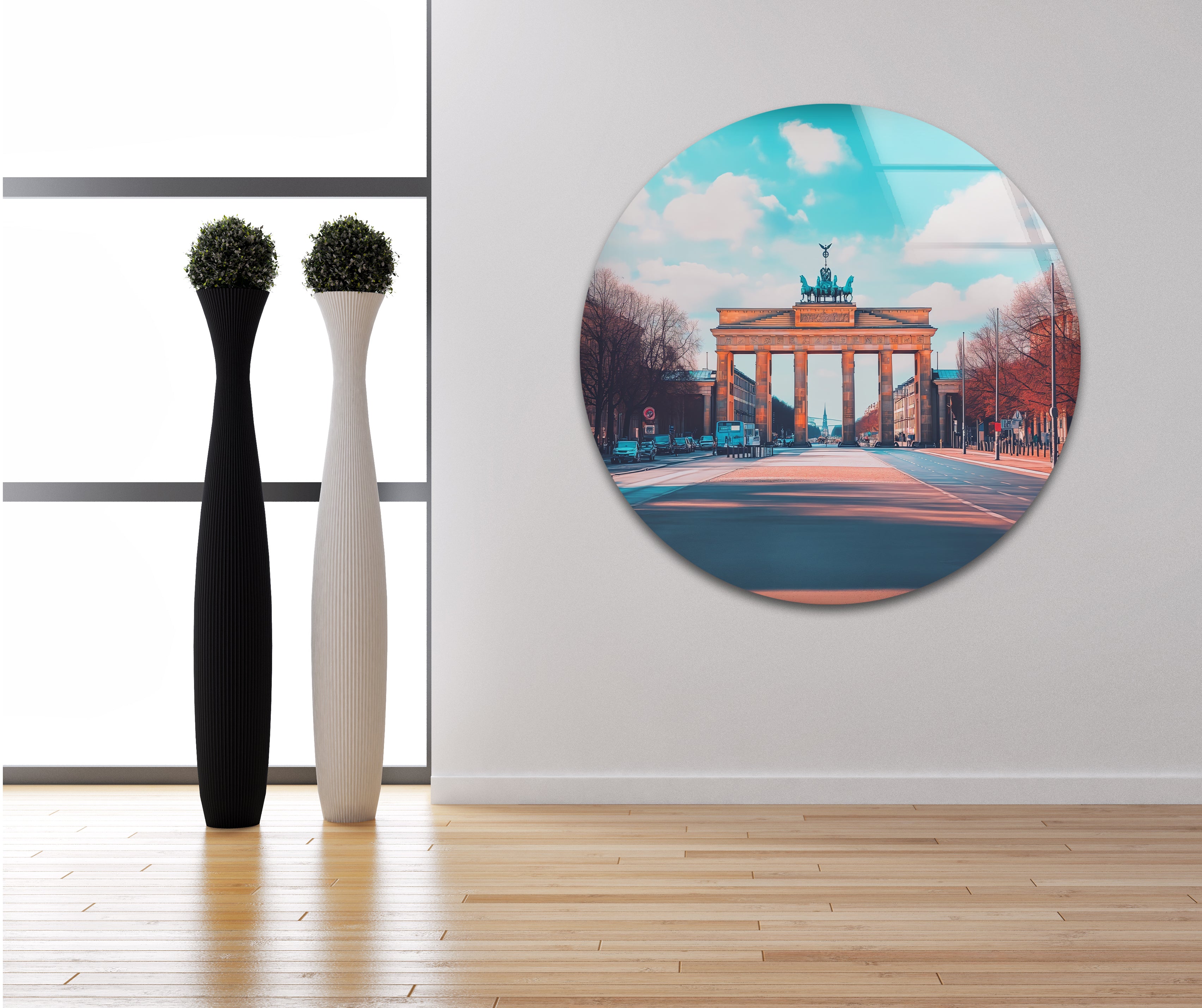 Berlin Soft Landscape Glass Wall Art - Modern Abstract Home Decor for Living Room, Bedroom & Office - Perfect for Gifts & Interior Design