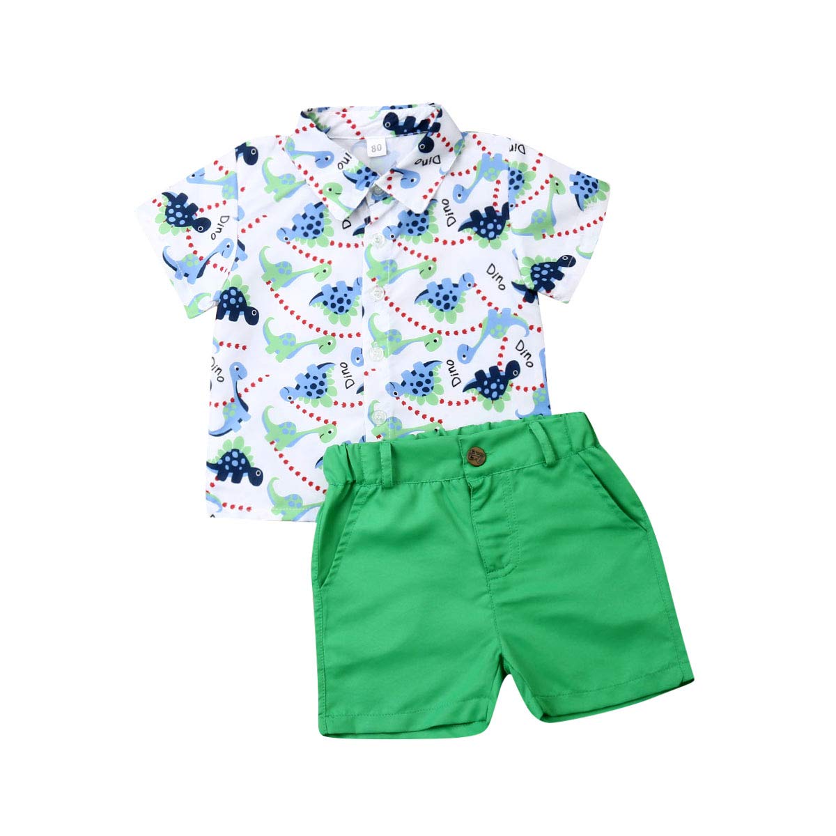 Toddler Boys Summer Outfits - Short Sleeve Button Down Shirt & Shorts Set | Cute Printed Cotton Clothes for Baby Boys | Perfect for Playdates, Beach Trips & Summer Adventures